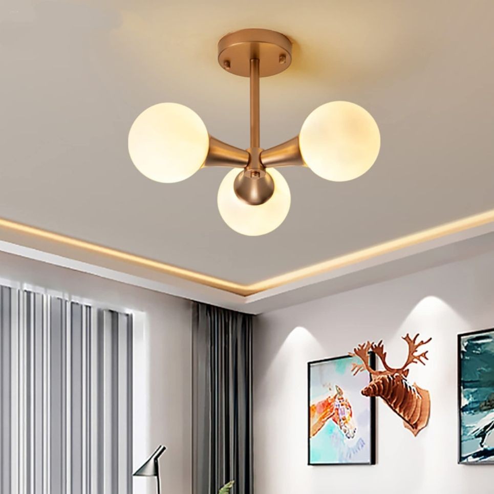 Midden Eeuw Multi Hoofden Globe Plafondlicht HL245