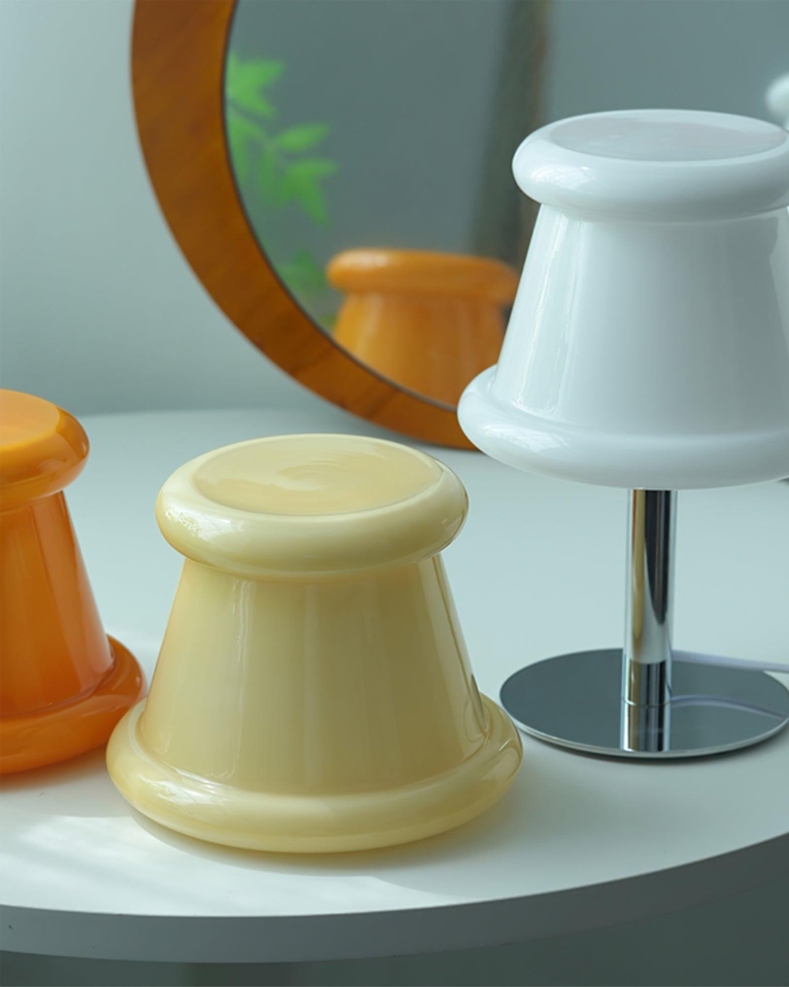 Crèmekleurige creatieve onregelmatige cilindrische tafellamp HL715