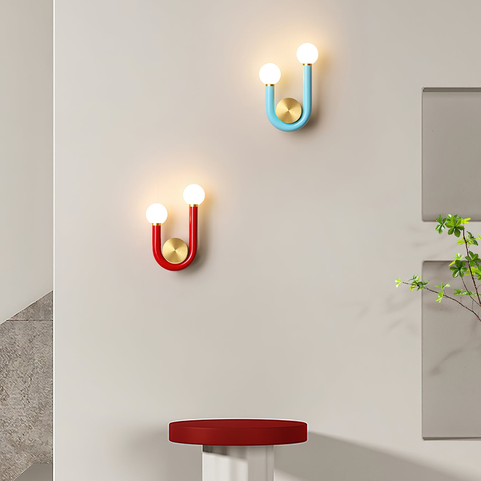 Creatieve U-vormige dubbele kop wandlamp HL894