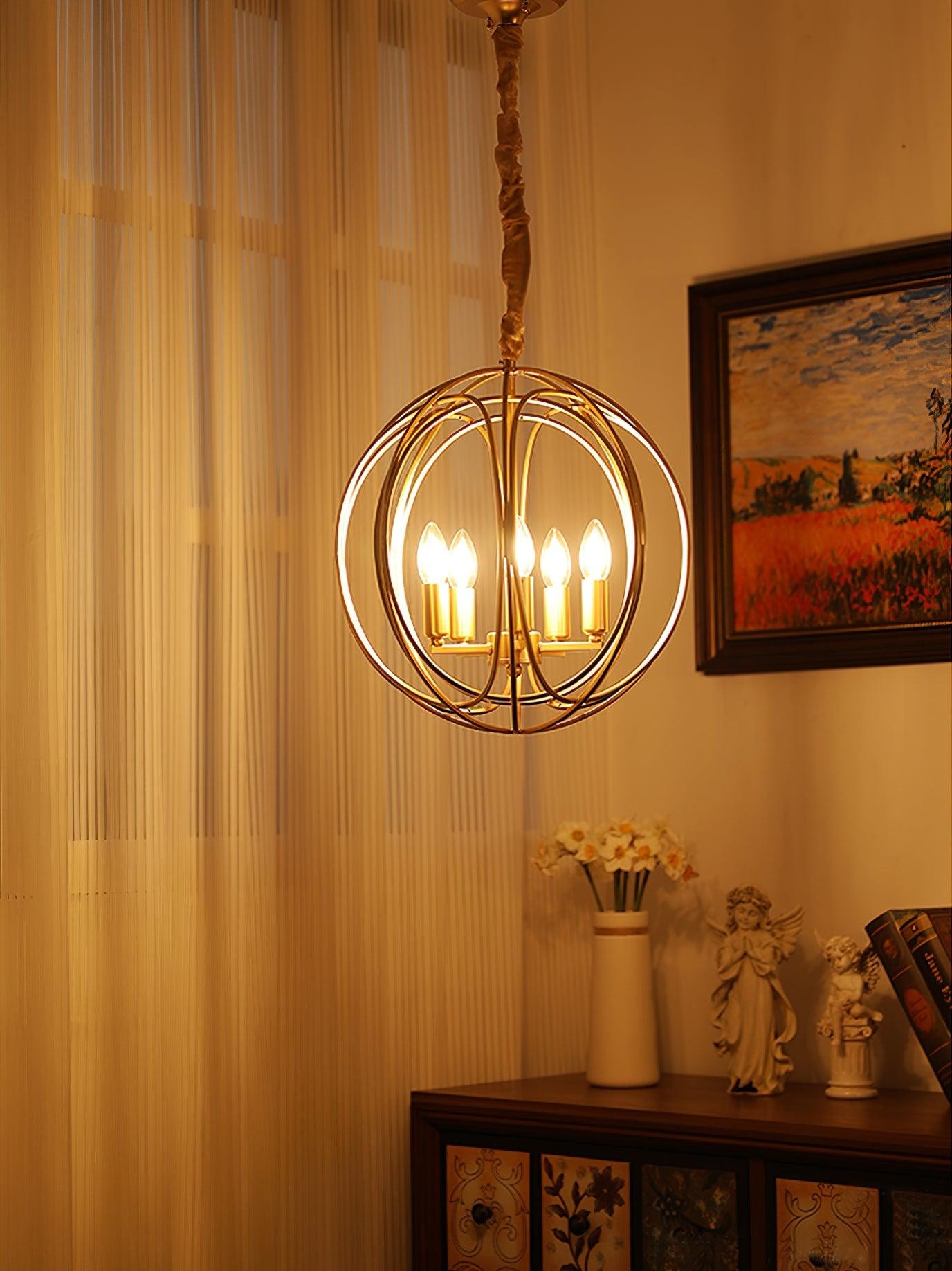 Holle metalen lijn retro hanglamp HL657