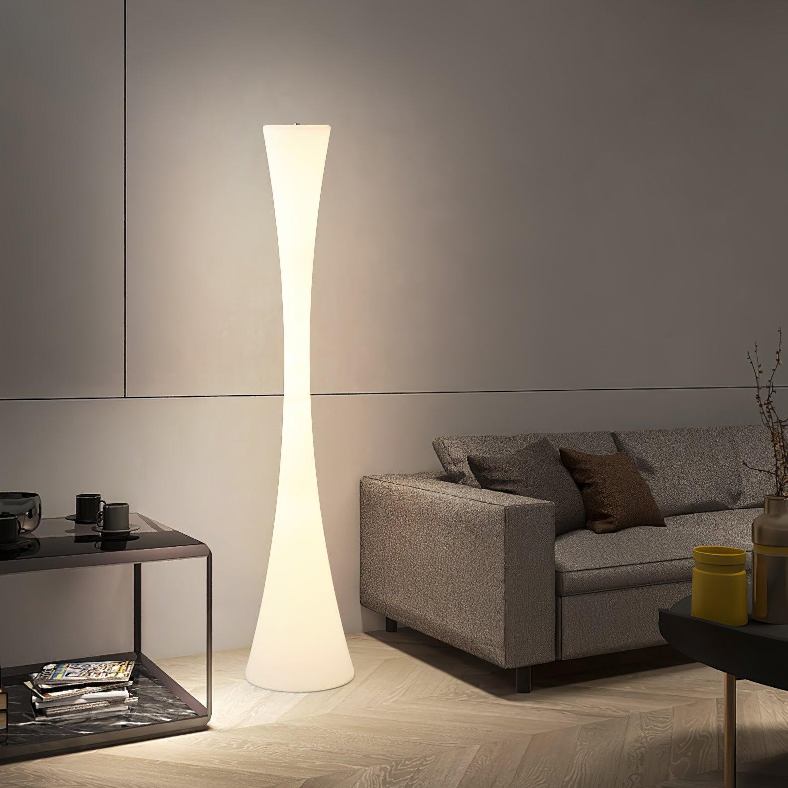 Romantische eenvoudige witte kolomvloerlamp HL997