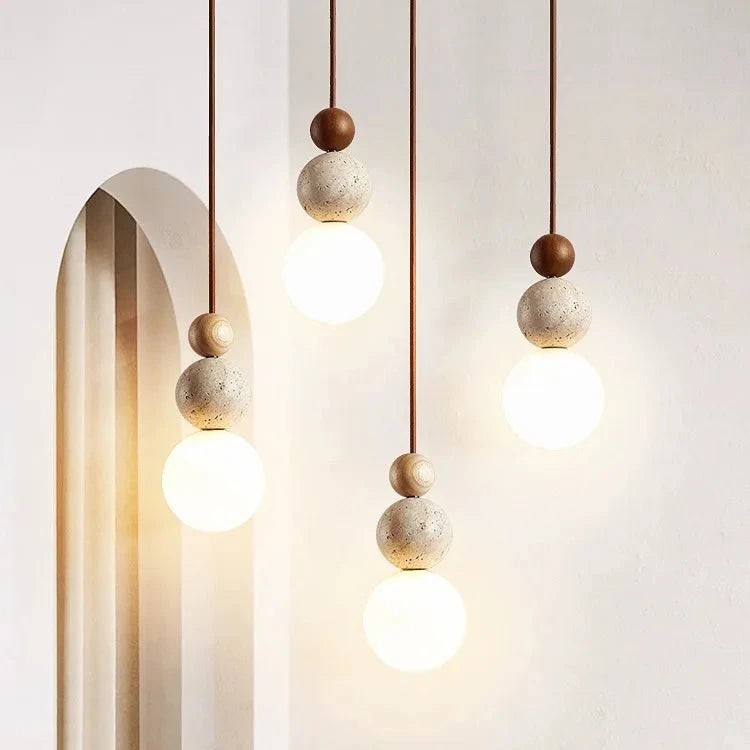 Elegante Glow Cream Stone hanglamp voor naast het bed HL3462