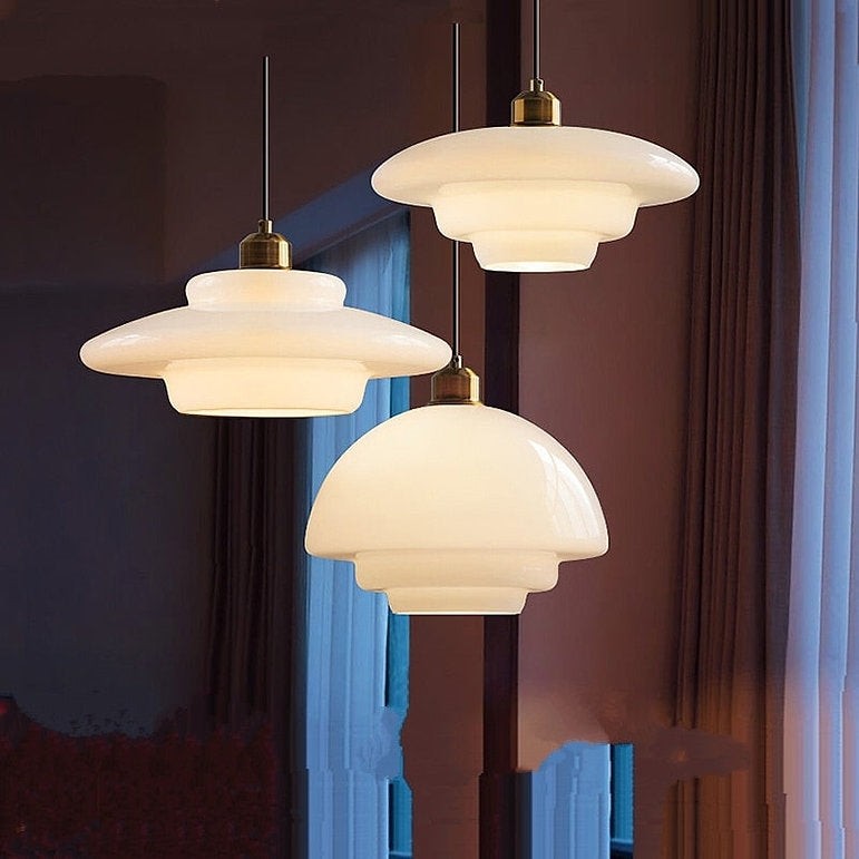 Art Deco Glazen Hanglamp - Elegante Sculpturale Hanglamp Voor Eetkamer en Keuken HL190
