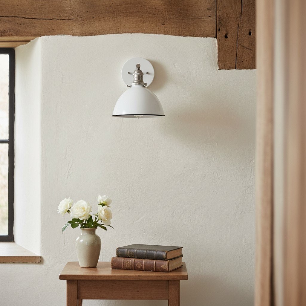 Conique Metalen Wandlamp - Witte Metalen Kap - Industriële Moderne Verlichting HL1669