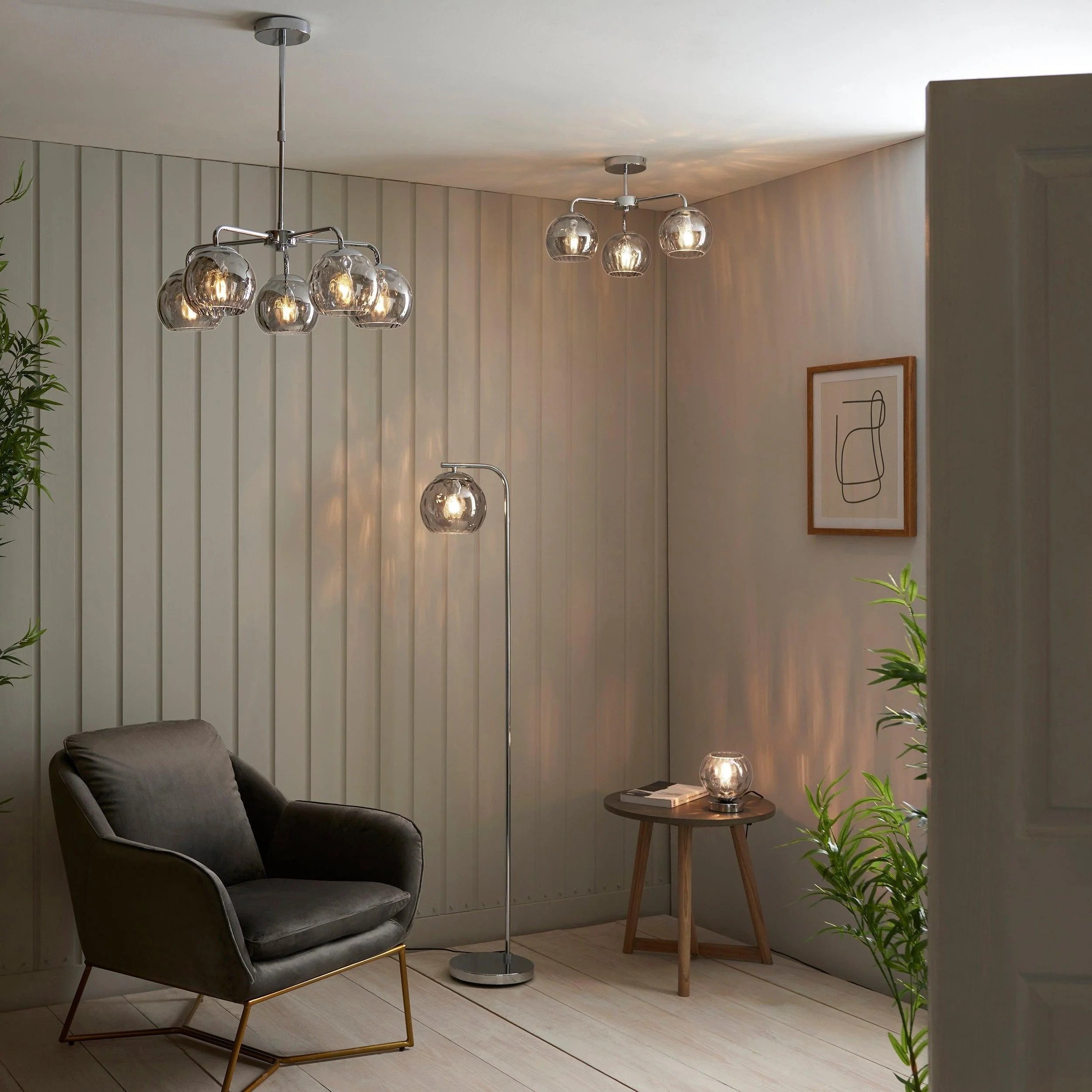 Tracian Glass Mid-Century Modern Globe Hanglamp voor de Eetkamer HL2041