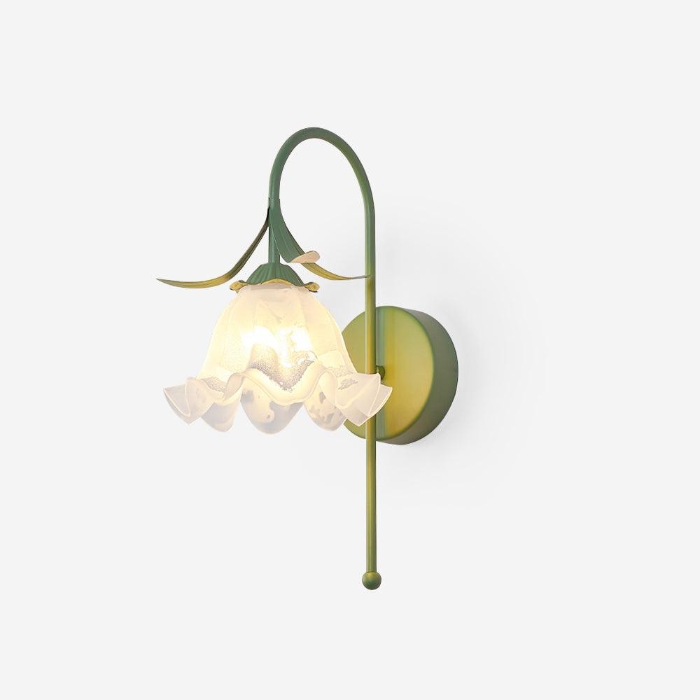 Franse crèmekleurige bloemenwandlamp HL582