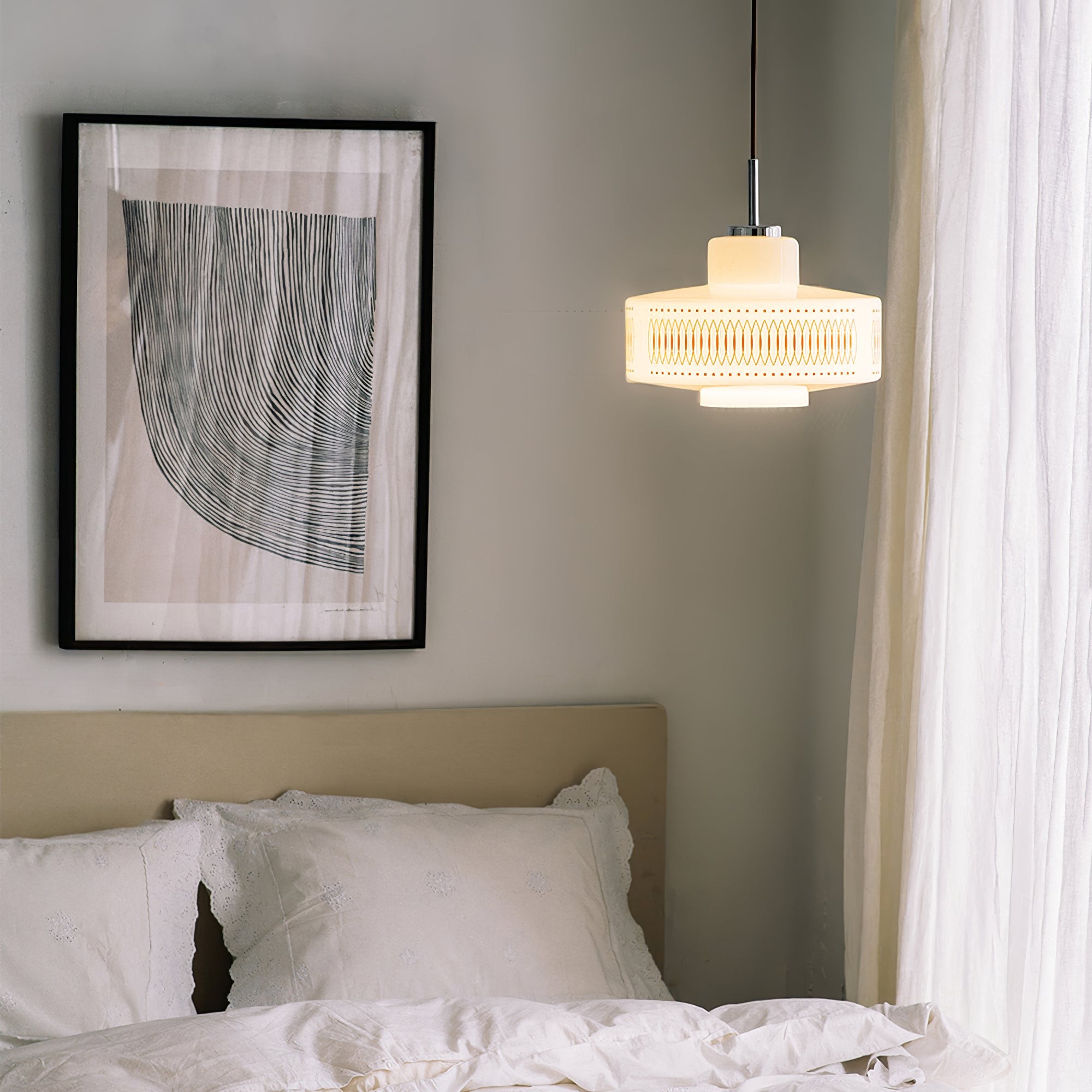 Moderne glazen hanglamp in de vorm van een kalebas HL354