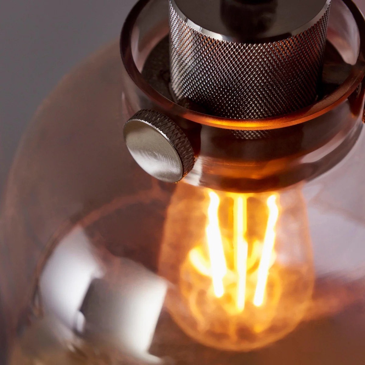 Readium Hanglamp met getint glas - Minimalistische koepelvormige kap, verstelbaar, voor keukeneiland en eetkamer HL2073