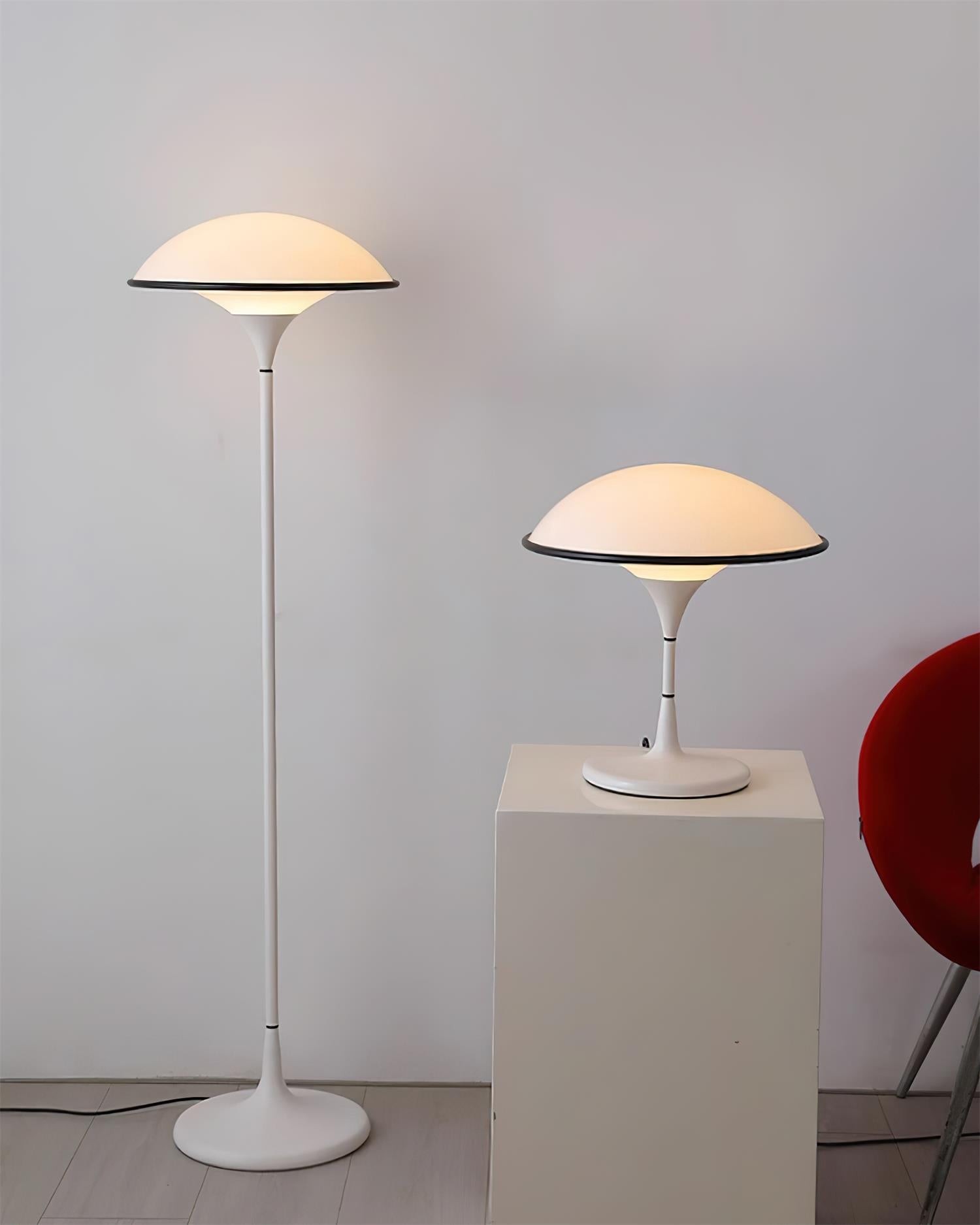 Deense Retro Witte Vliegende Schotel Vloerlamp HL424
