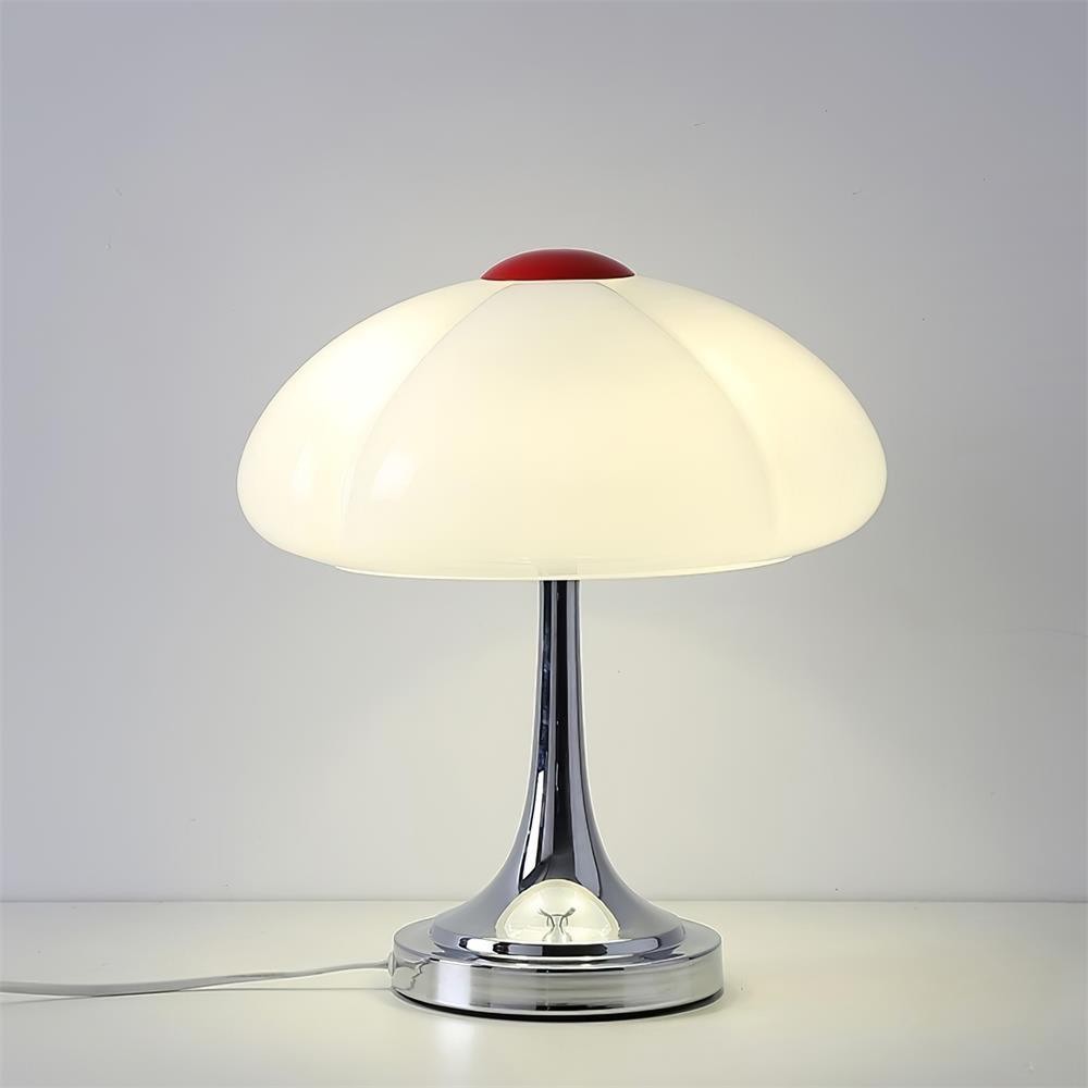 Crèmekleurige glazen paddestoel tafellamp HL883