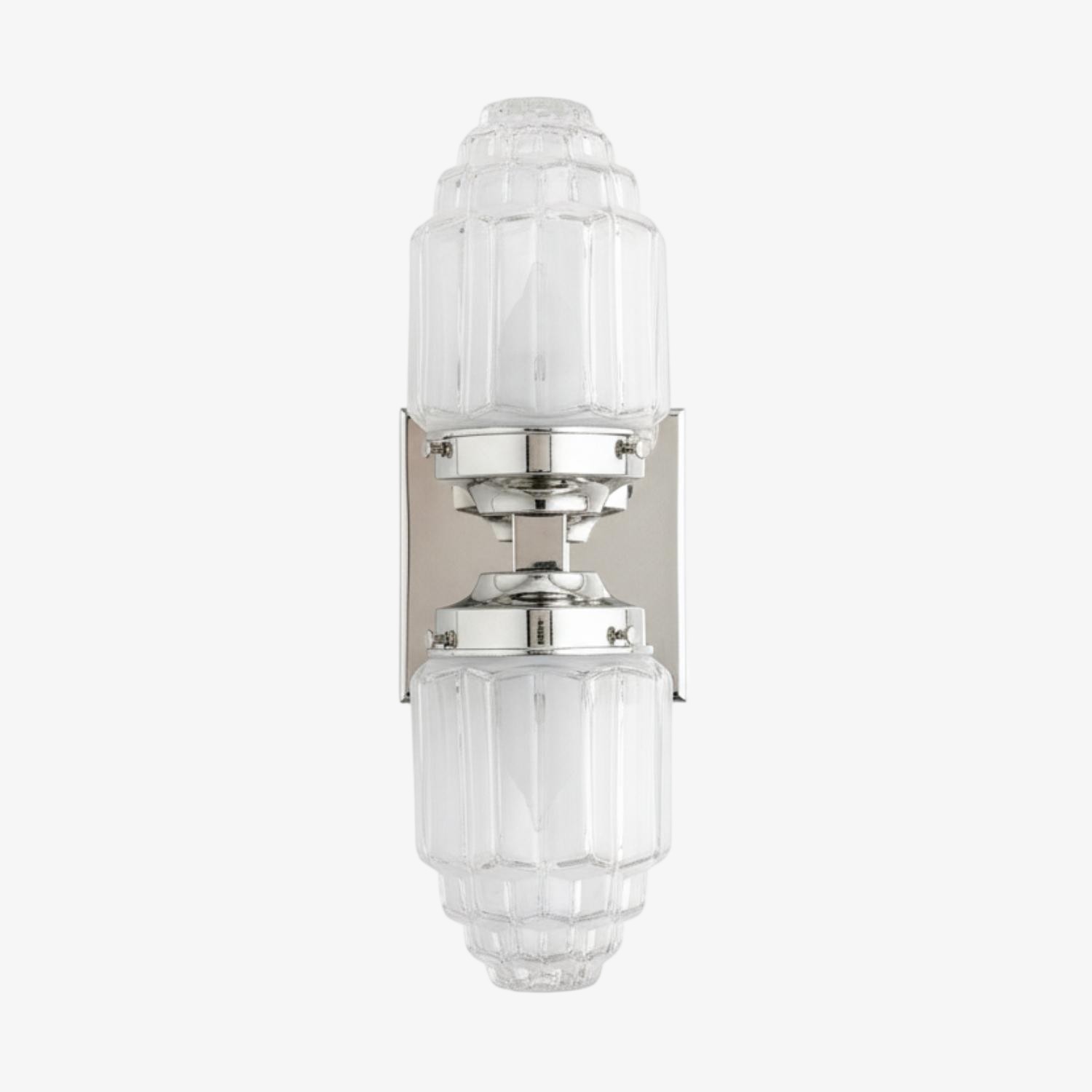 Tierlux Glazen Art Deco Wandlamp - Glazen Gematteerde Bollen met Wolkenkrabberbol HL1656
