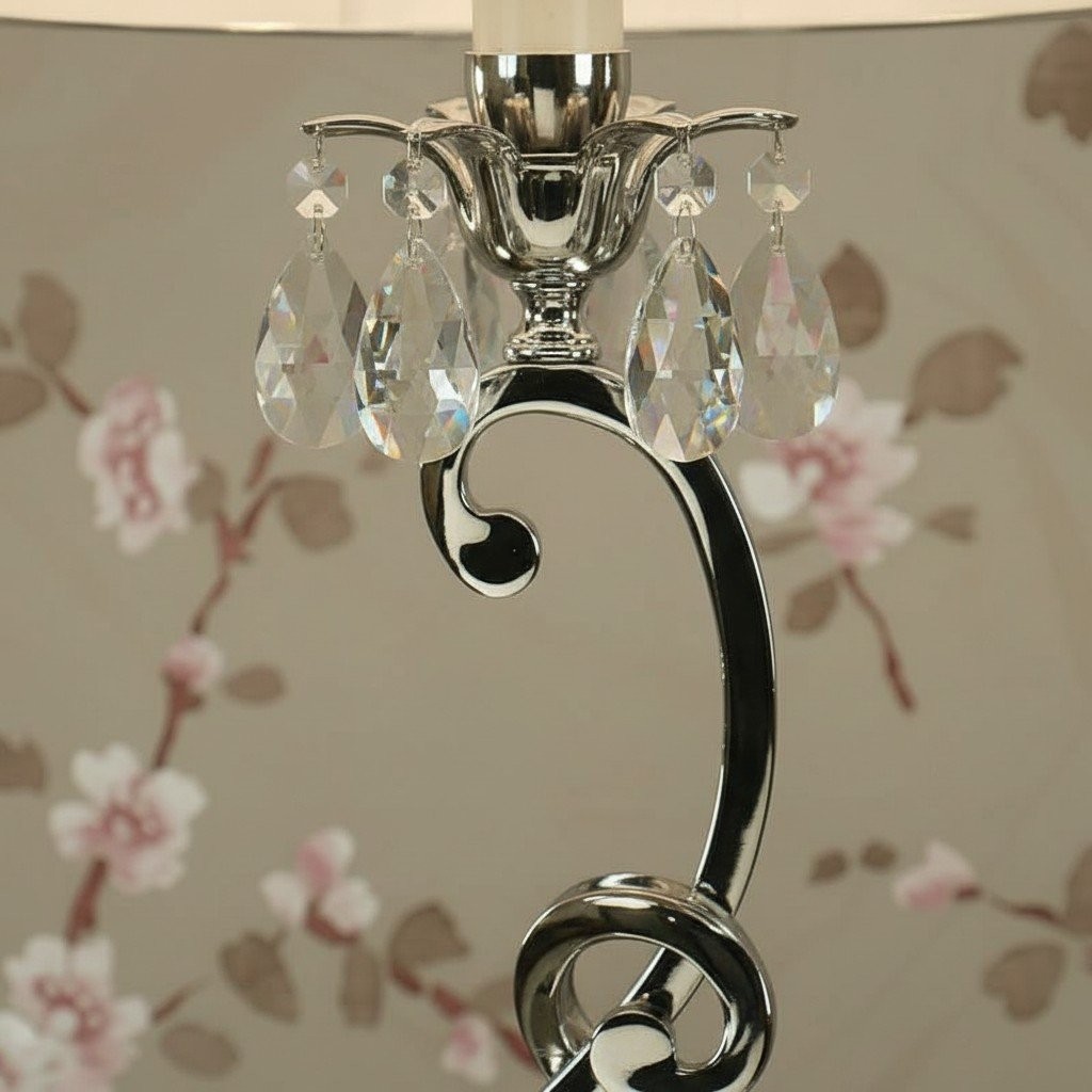 Talonis decoratieve kristallen tafellamp - gebogen metalen stijl voor thuisinterieurs HL2146