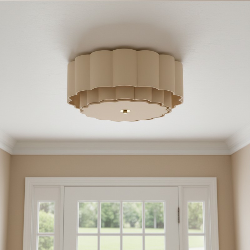 Velune Retro Stoffen Bloem Plafondlamp - Vintage Stijl Plafondlamp voor Eetkamer en Hal HL2539