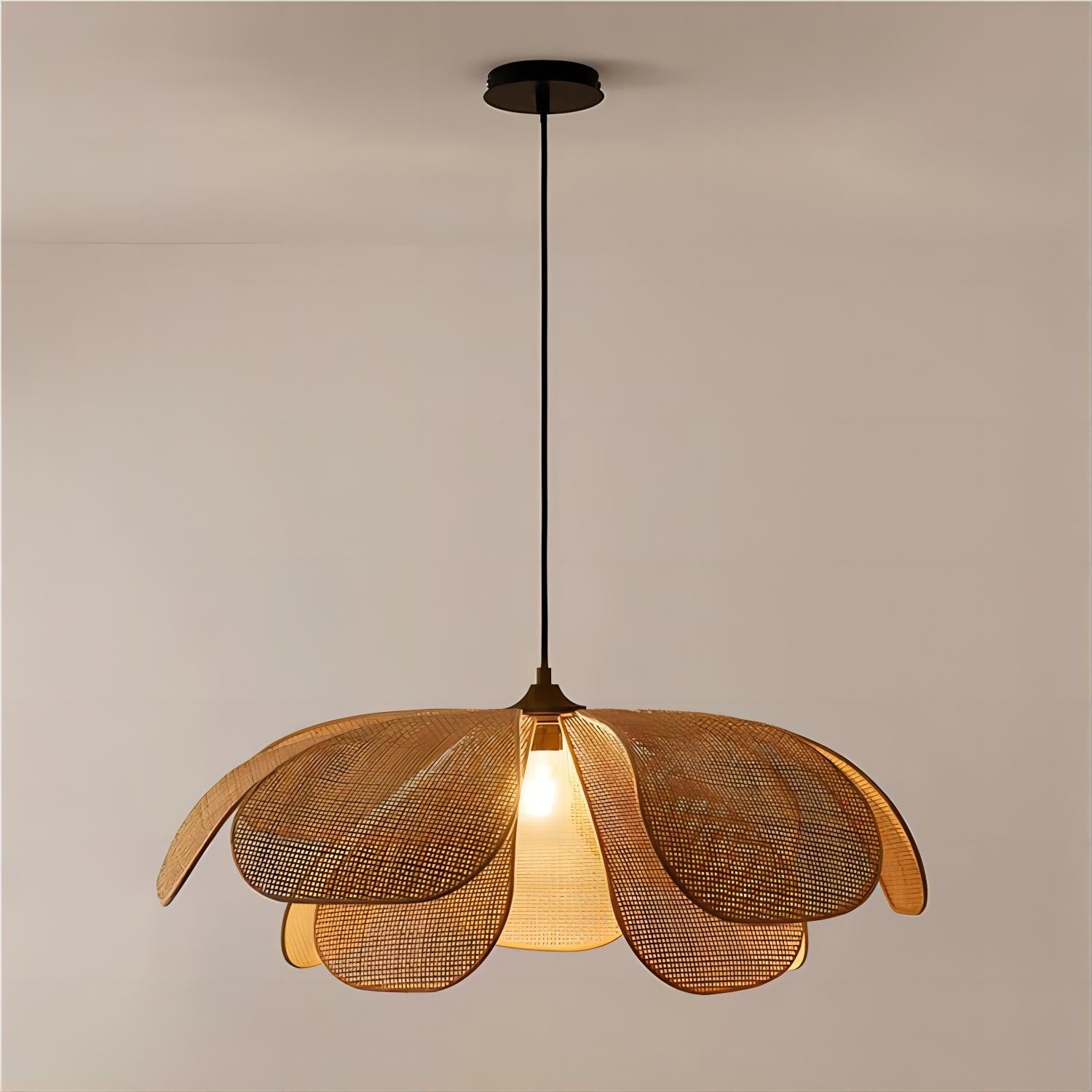 Rustieke rotan bloemblaadje design kroonluchter HL126