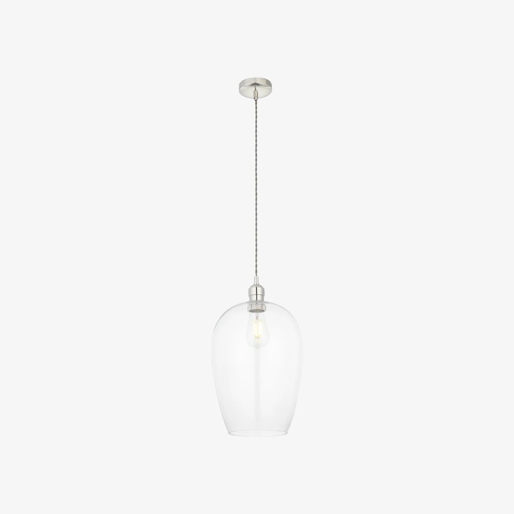 Clarione in hoogte verstelbare glazen hanglamp - Klassieke Art Deco lamp HL2231