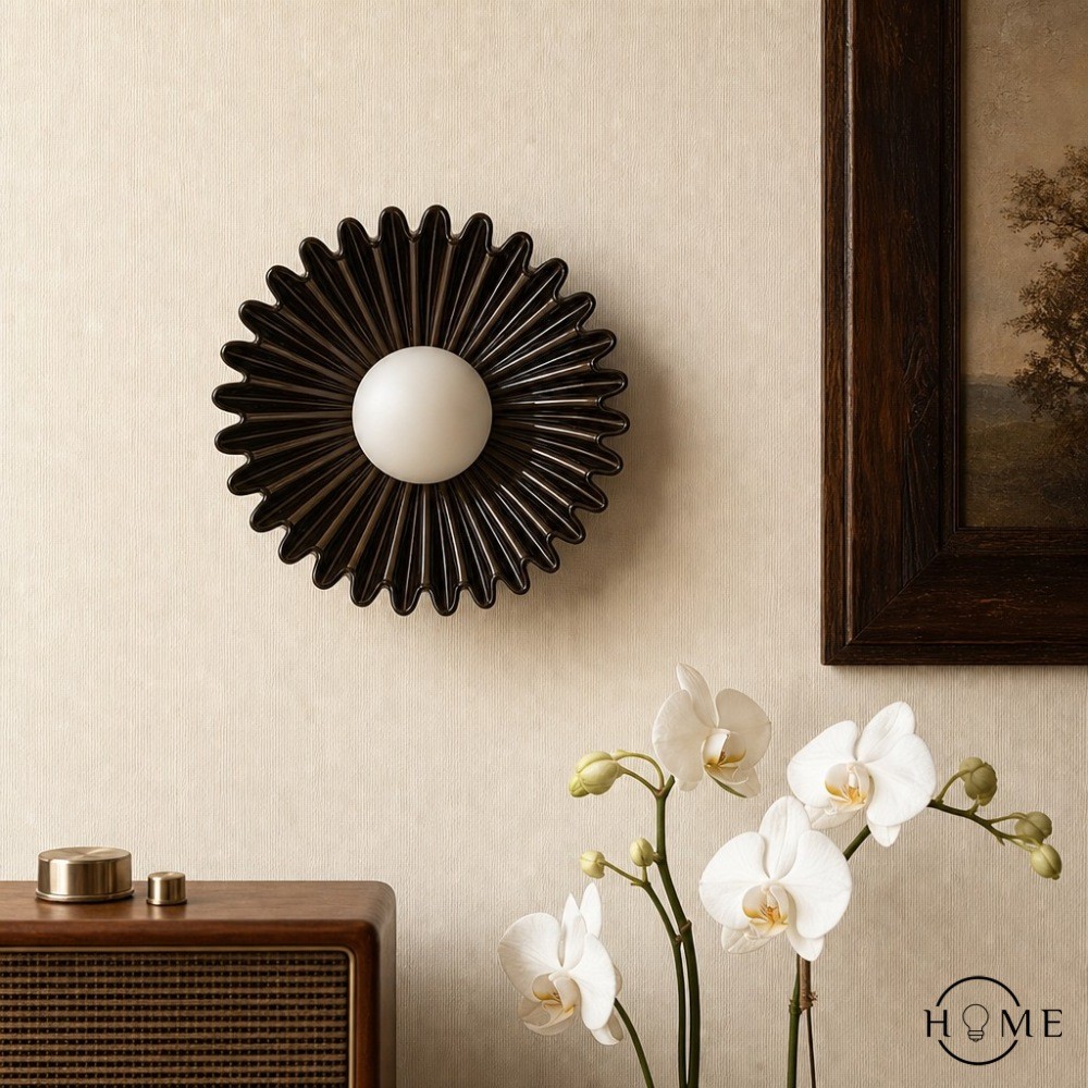 Kunststof lampenkap keramische bloem wandlamp HL375
