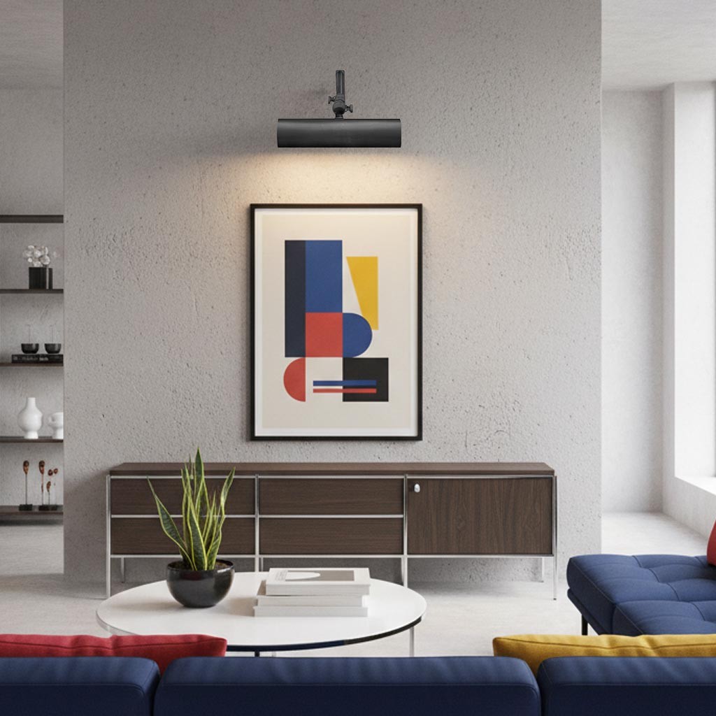 Libris Cilindervormige Schilderijlamp - Wandlamp met Metalen Kap voor Woonkamer of Slaapkamer HL2373