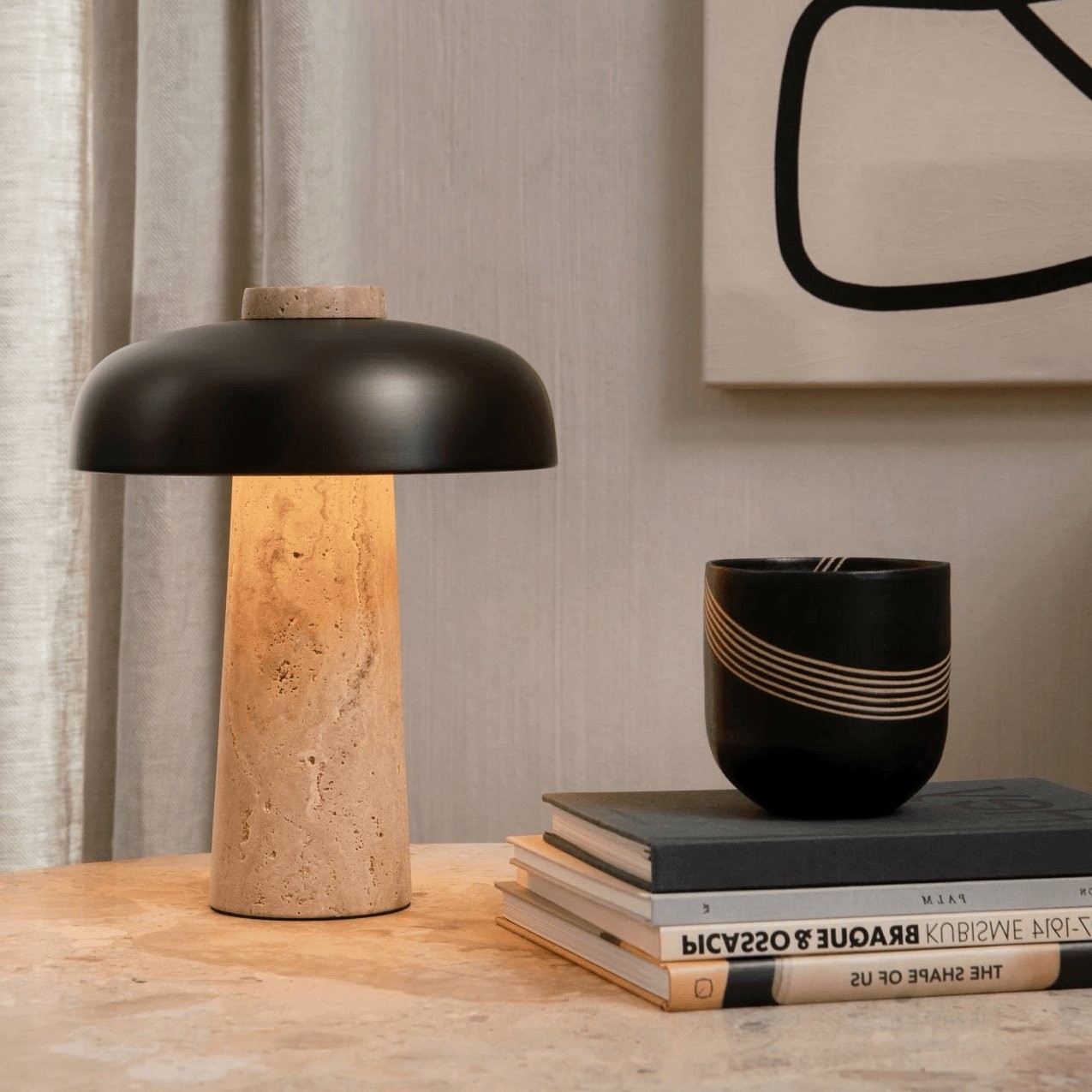 Metalen Paddestoel Natuurlijke Textuur Tafellamp HL900