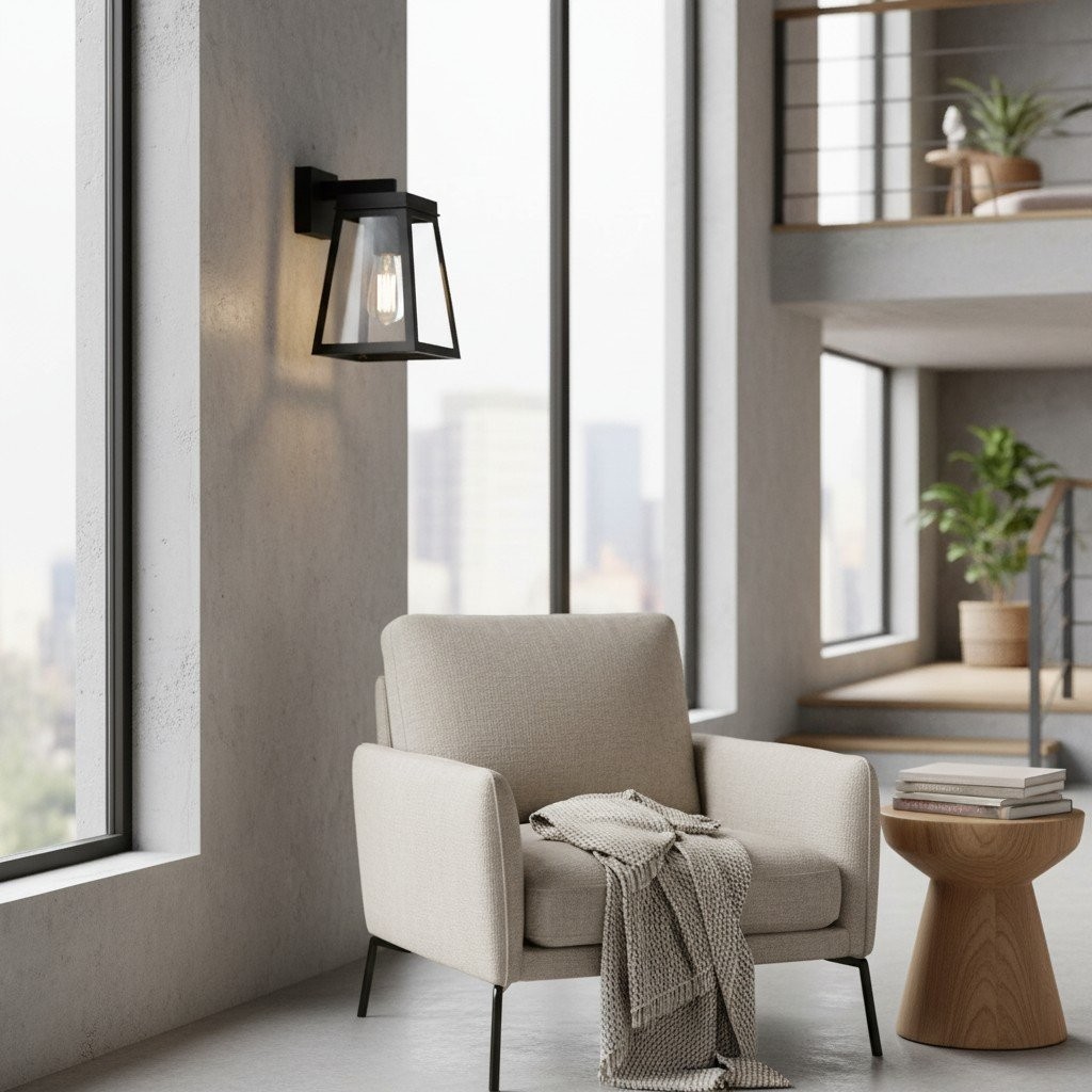 Trevanta helder glazen zwarte buitenlantaarn wandlamp - moderne buitenverlichting HL2104