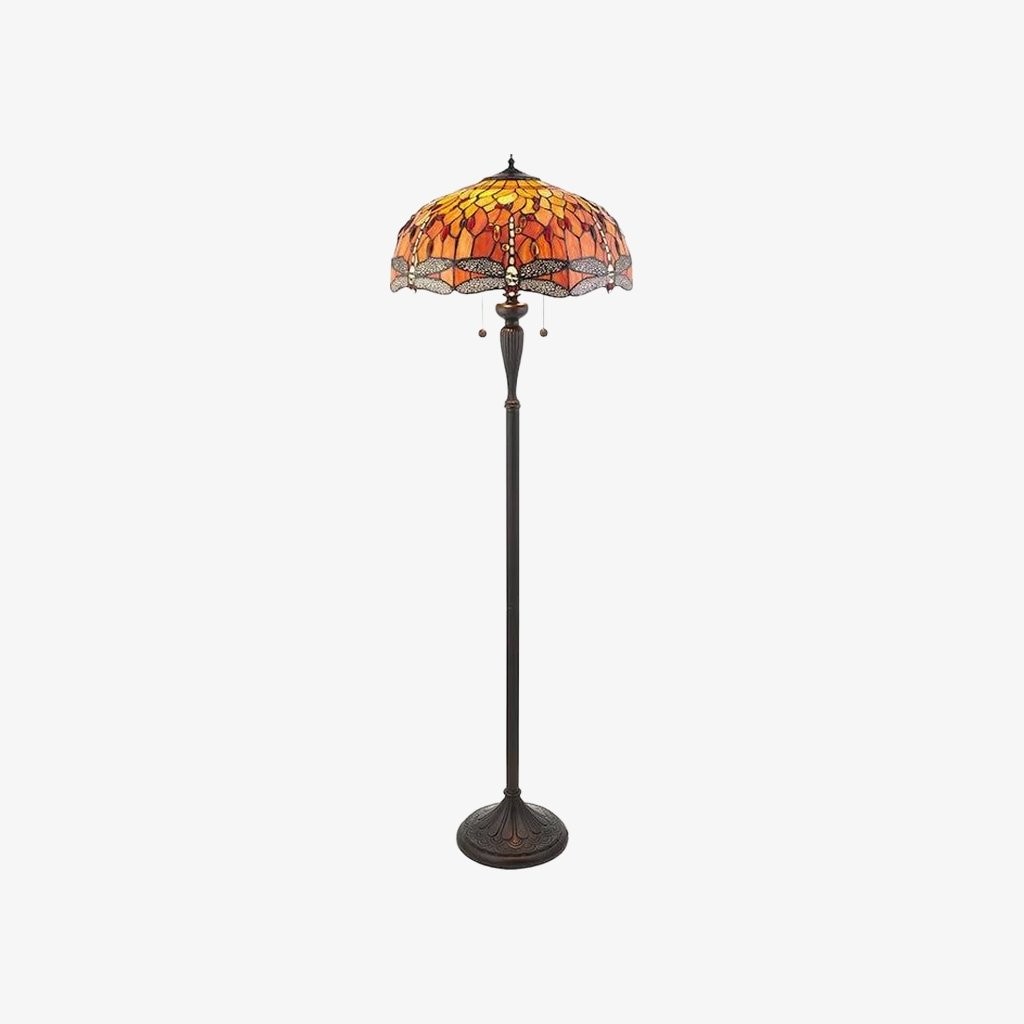 TF Libelle Motief Vloerlamp - Vintage Glas-in-lood voor Woonkamers HL2130