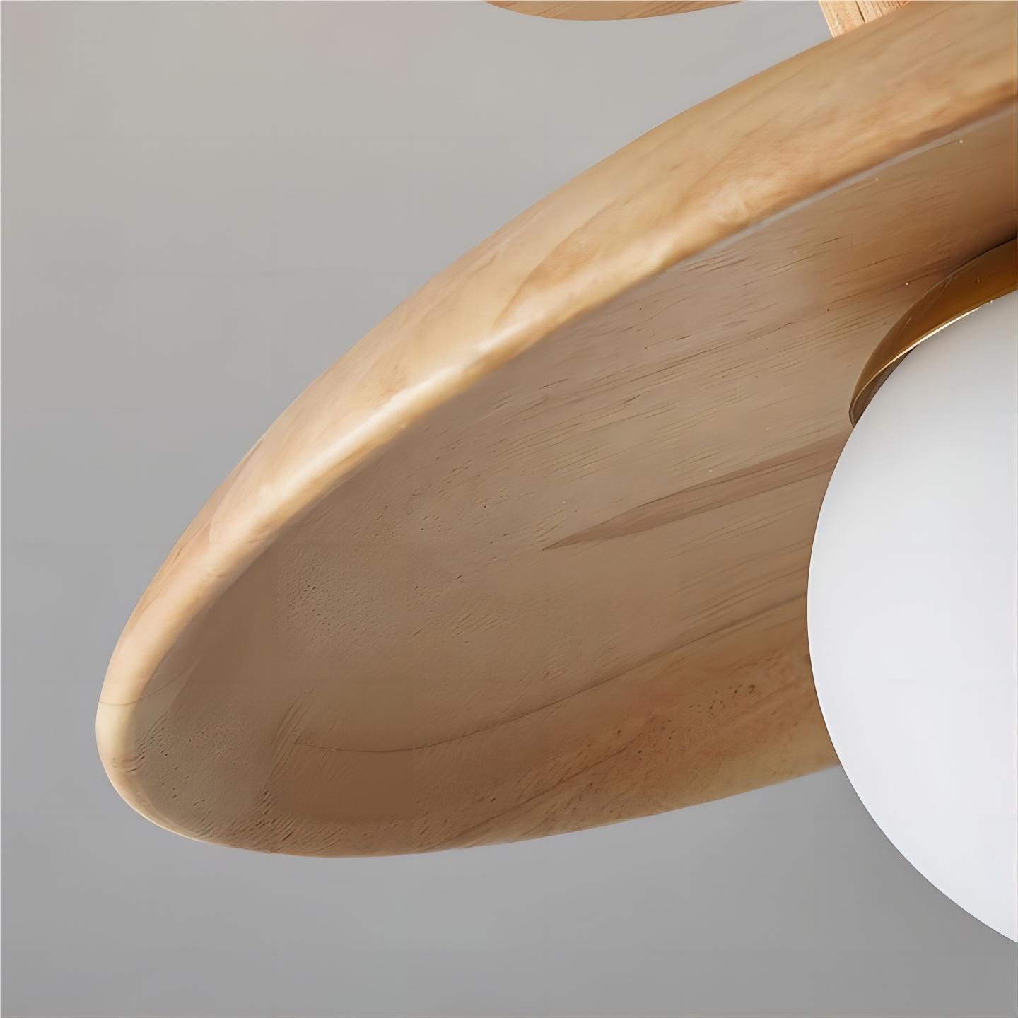 Rustieke Plafon houten glazen plafondlamp HL93