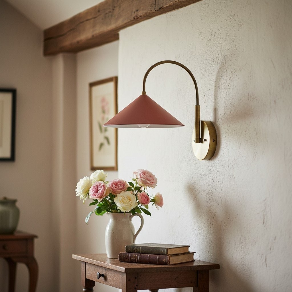 Curva Metalen Vintage Wandlamp - Elegante Kegelvormige Kap voor Slaapkamers HL1756