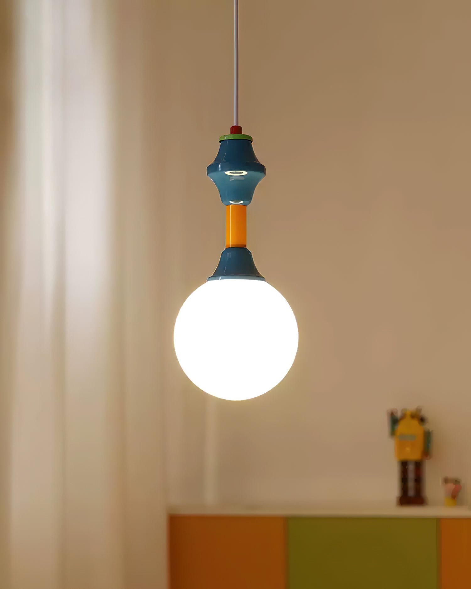 Franse blauw-witte sfeer hanglamp HL907