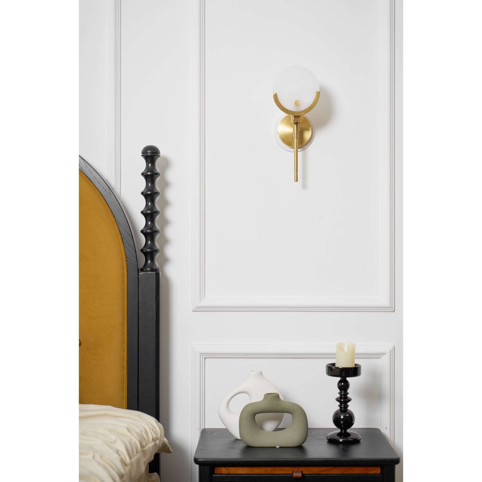 Ava messing alabaster wandlamp HL2941
