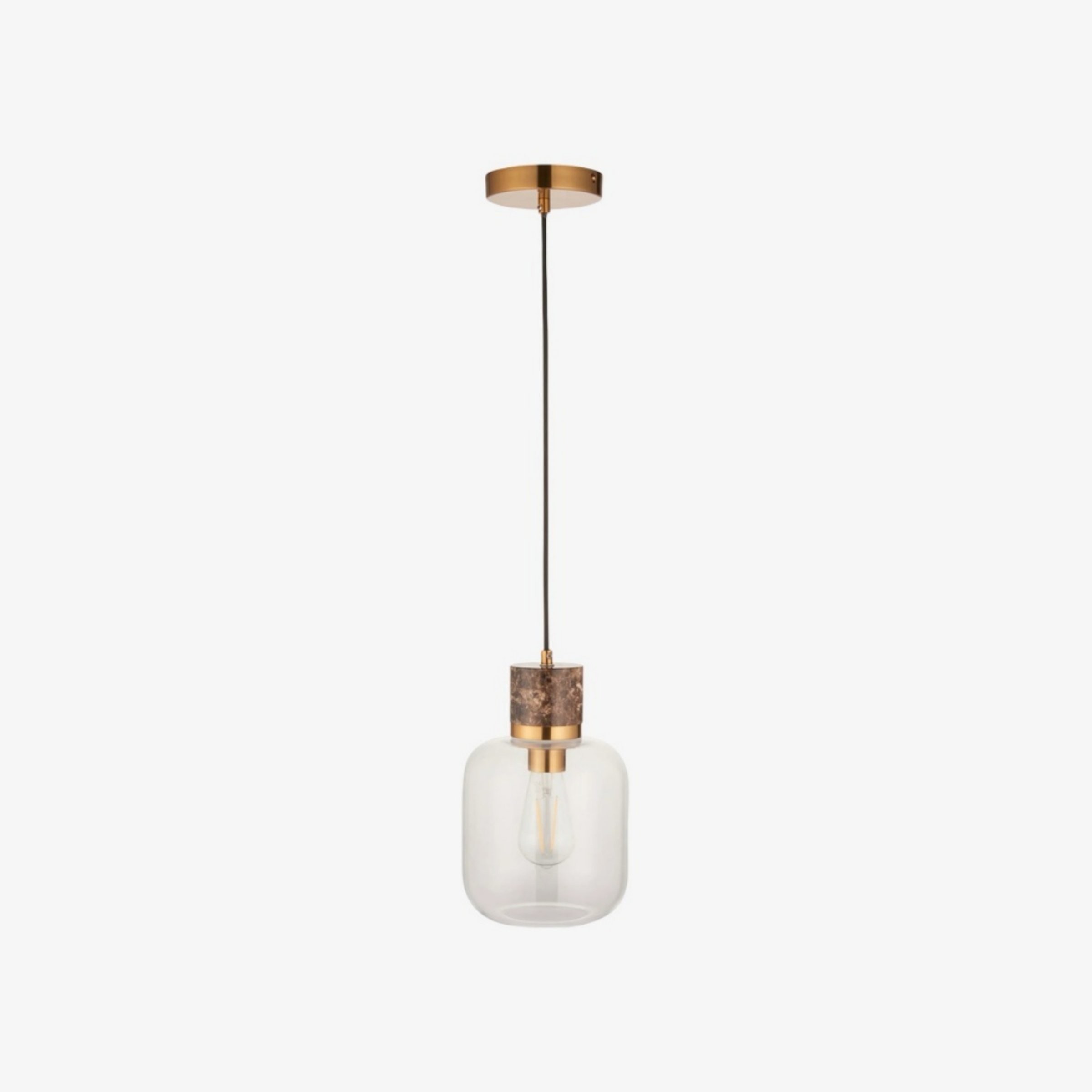 Korlisse Hanglamp van natuursteen en glas - Stijlvolle lamp voor de woonkamer of zitkamer HL2124