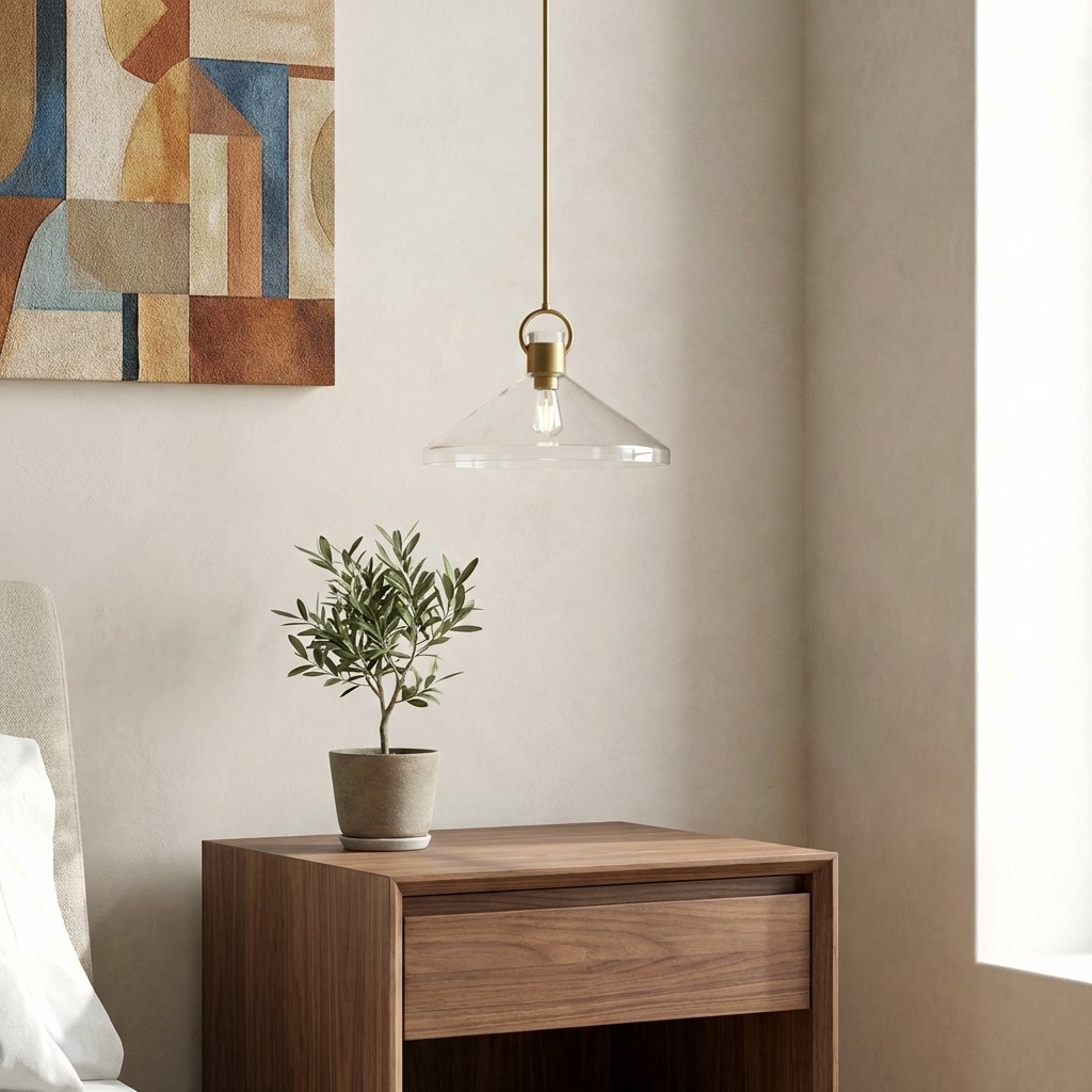 Lumicona Wide Cone hanglamp – helder glazen ontwerp met industriële stijl voor keukens HL2420