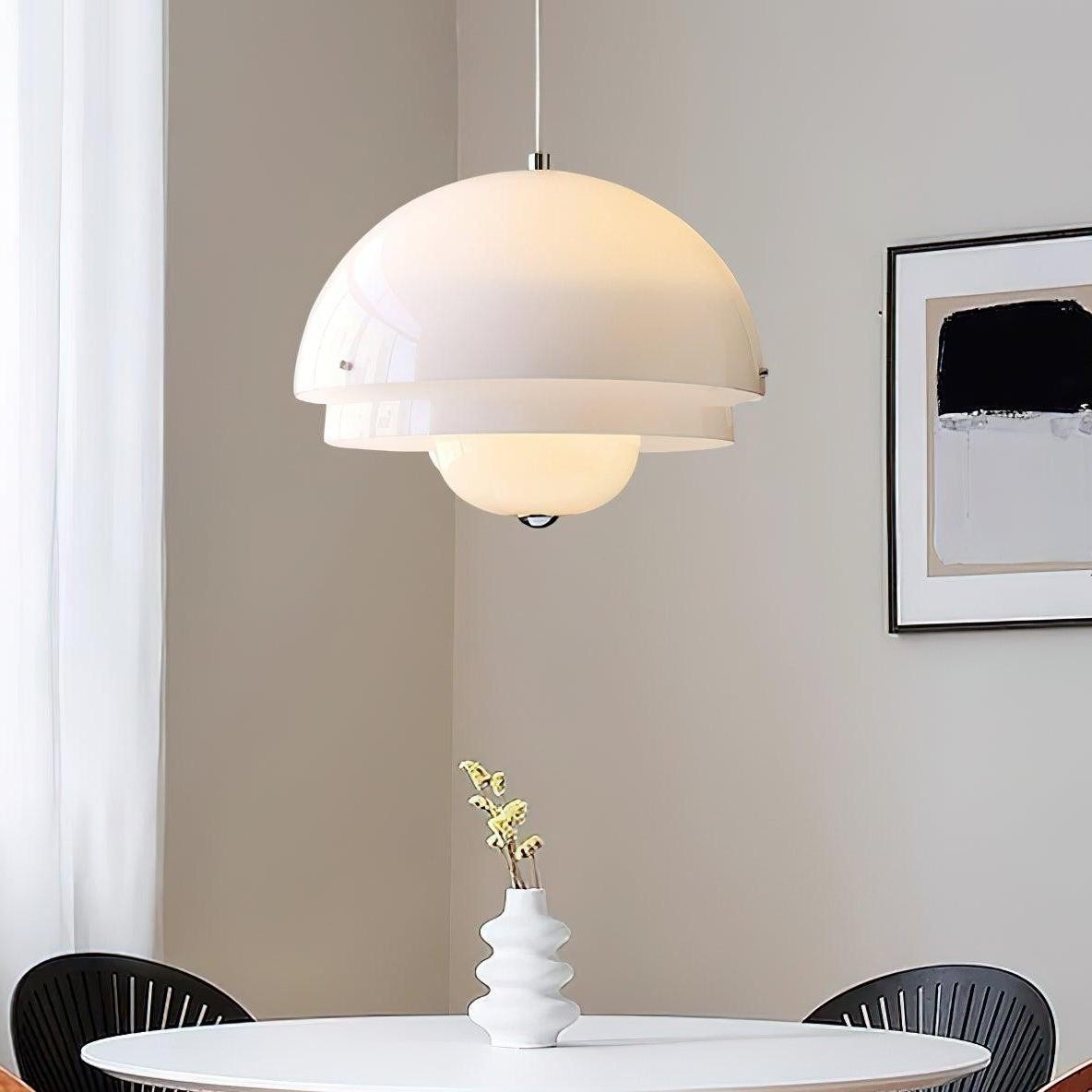 Moderne Melk Witte Multilagen Sferische Hanglamp HL309
