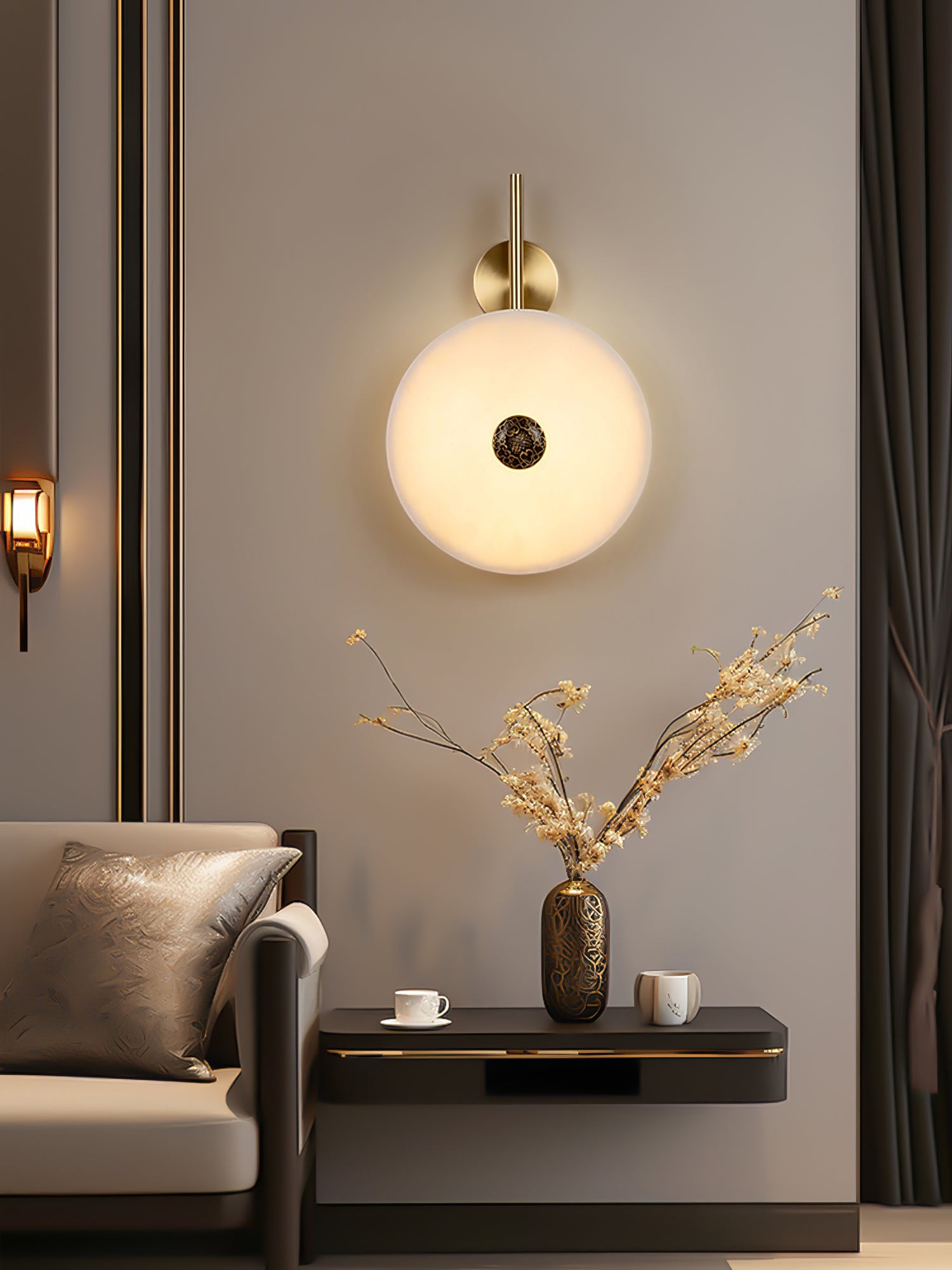 Lichte luxe schijfvormige wandlamp HL346