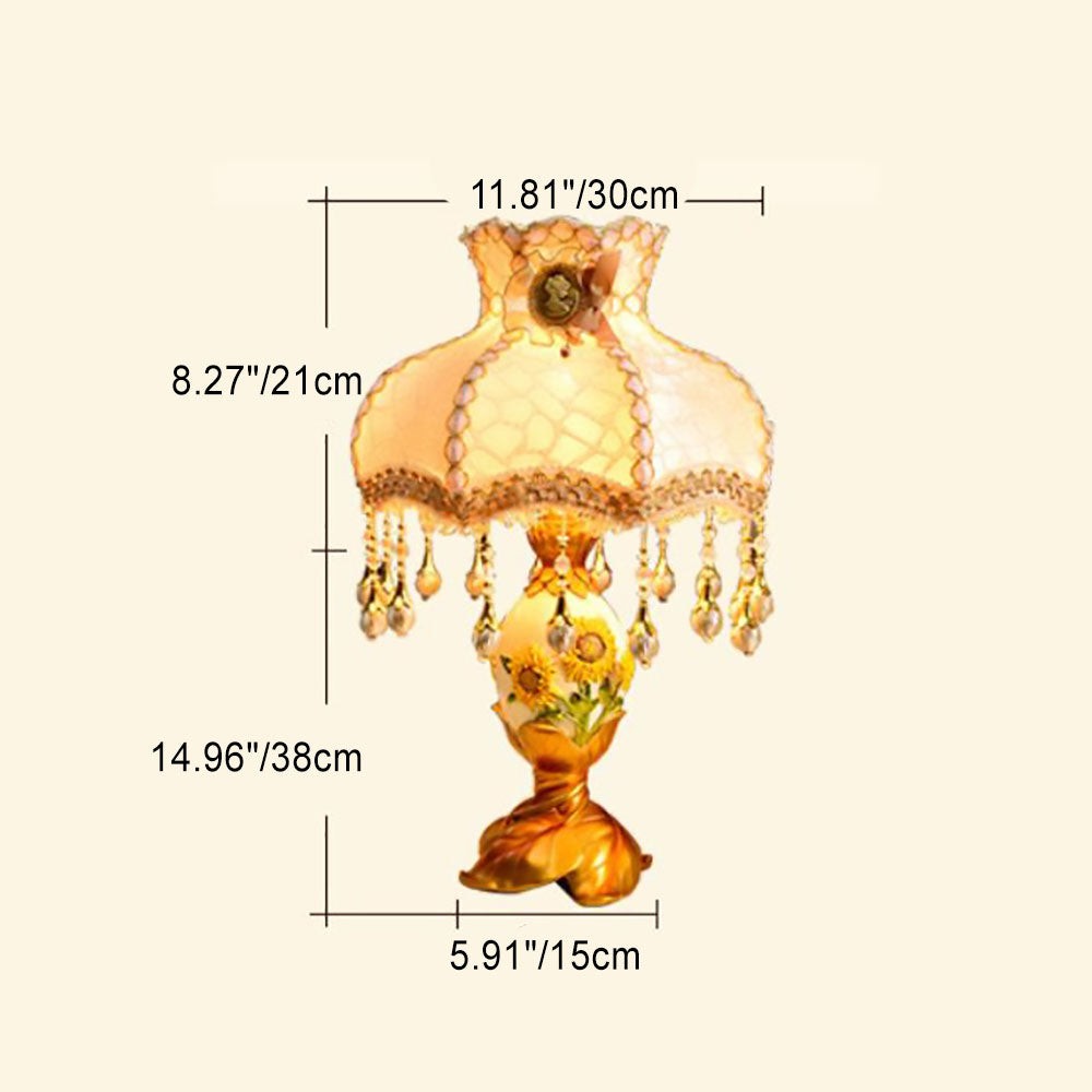 Europese stijl luxe metalen zonnebloem tafellamp HL876