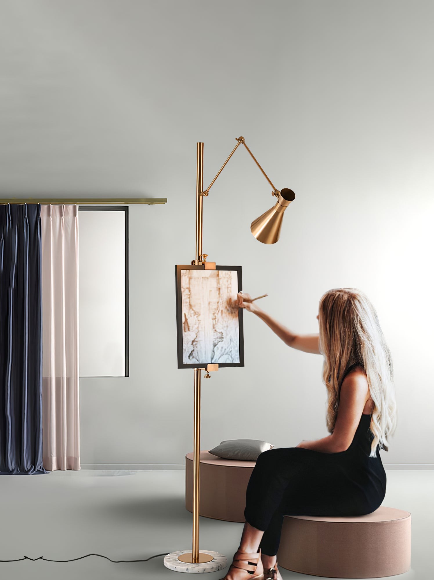 Met frameondersteuning staande lamp HL1201