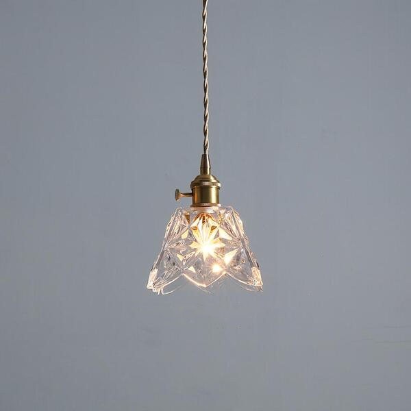 Antiek helder geribbeld glas Slaapkamer keuken hanglamp HL48