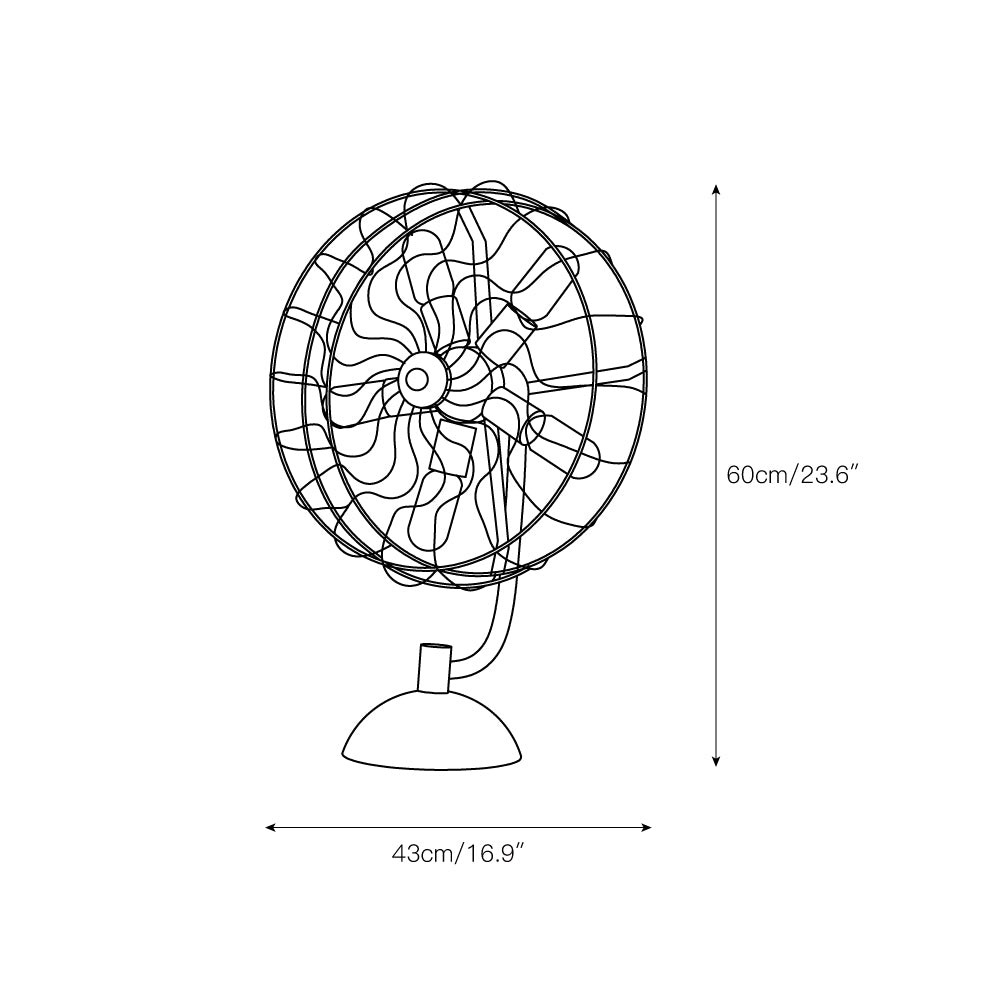 Tafellamp in ouderwetse stijl met ventilator HL3017