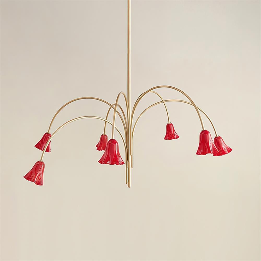 Bellina moderne romantische kroonluchter - botanisch lelie-ontwerp met glazen bloemen HL1642
