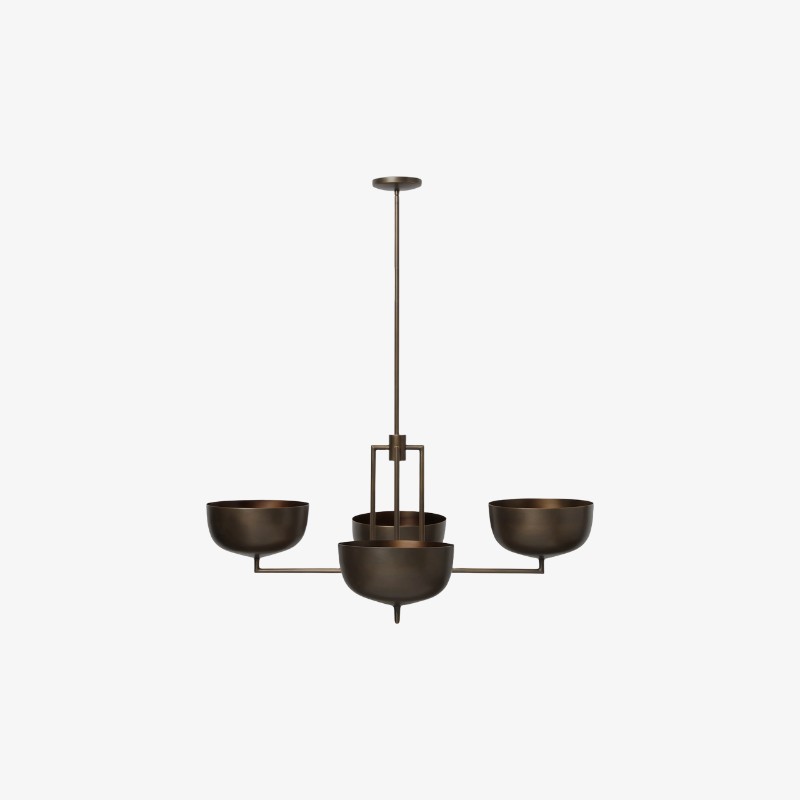 Lustrona Multi-Light Kroonluchter met Metalen Koepelkappen - Gestroomlijnd Modern voor de Eetkamer HL1872