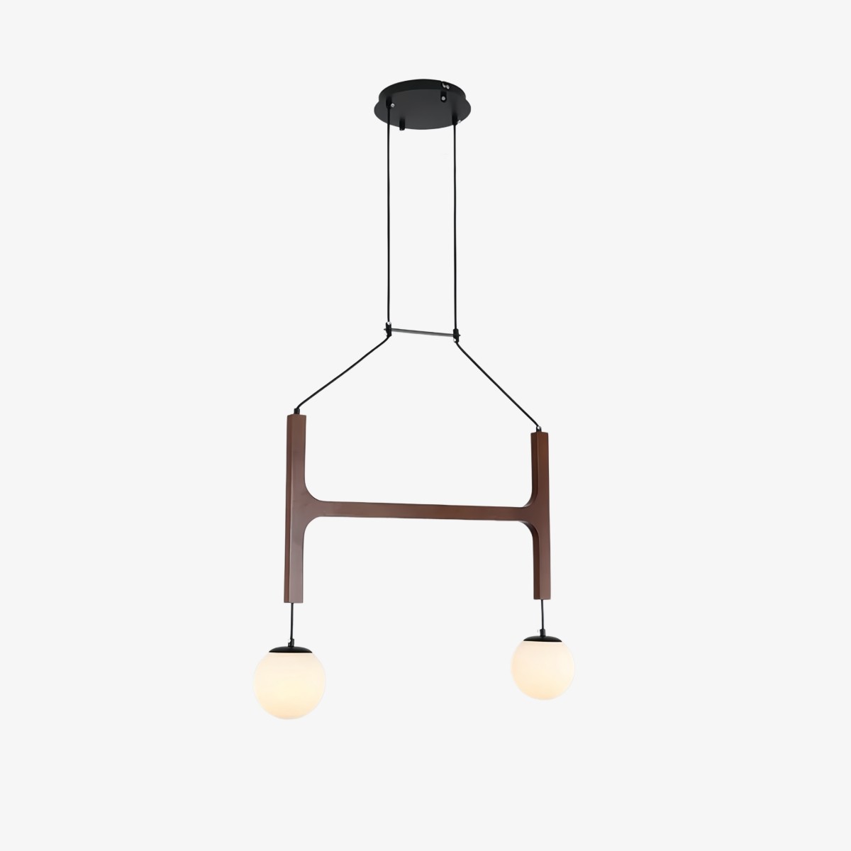 Auralith houten kroonluchter met meerdere armen - moderne, natuurlijke verlichting voor woon- en eetkamer HL2494