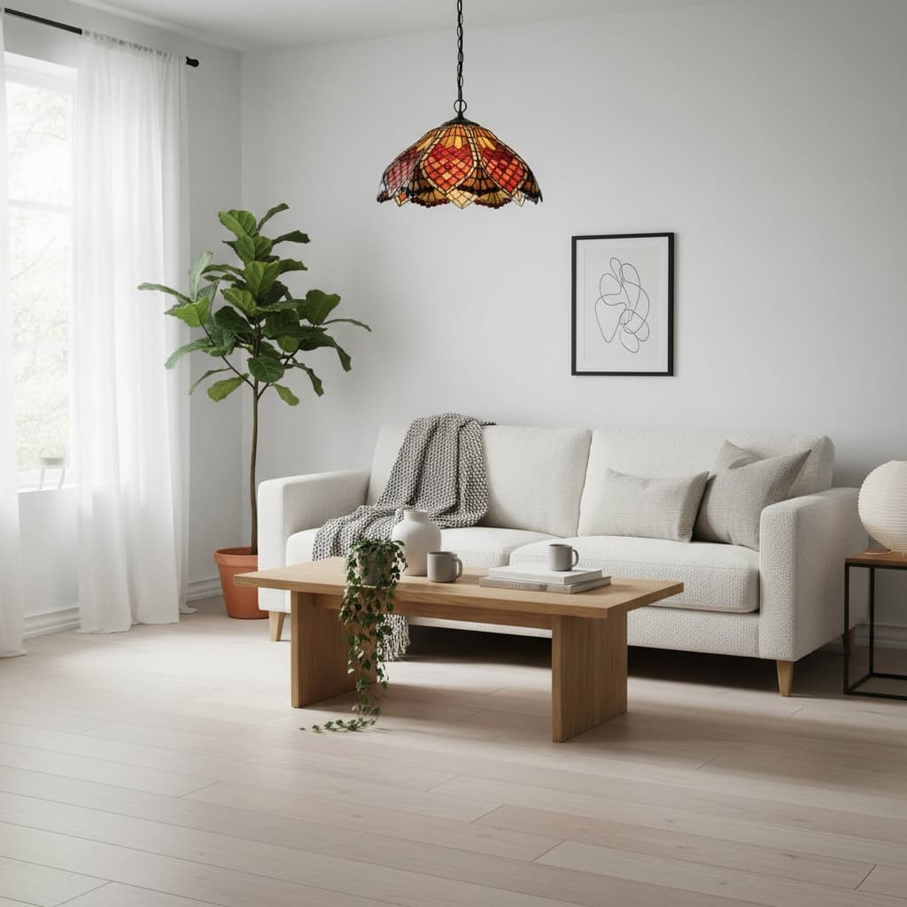 TF Orsino Vintage Art Deco Hanglamp - Verlichting van getextureerd glas voor slaapkamers en hallen HL2095