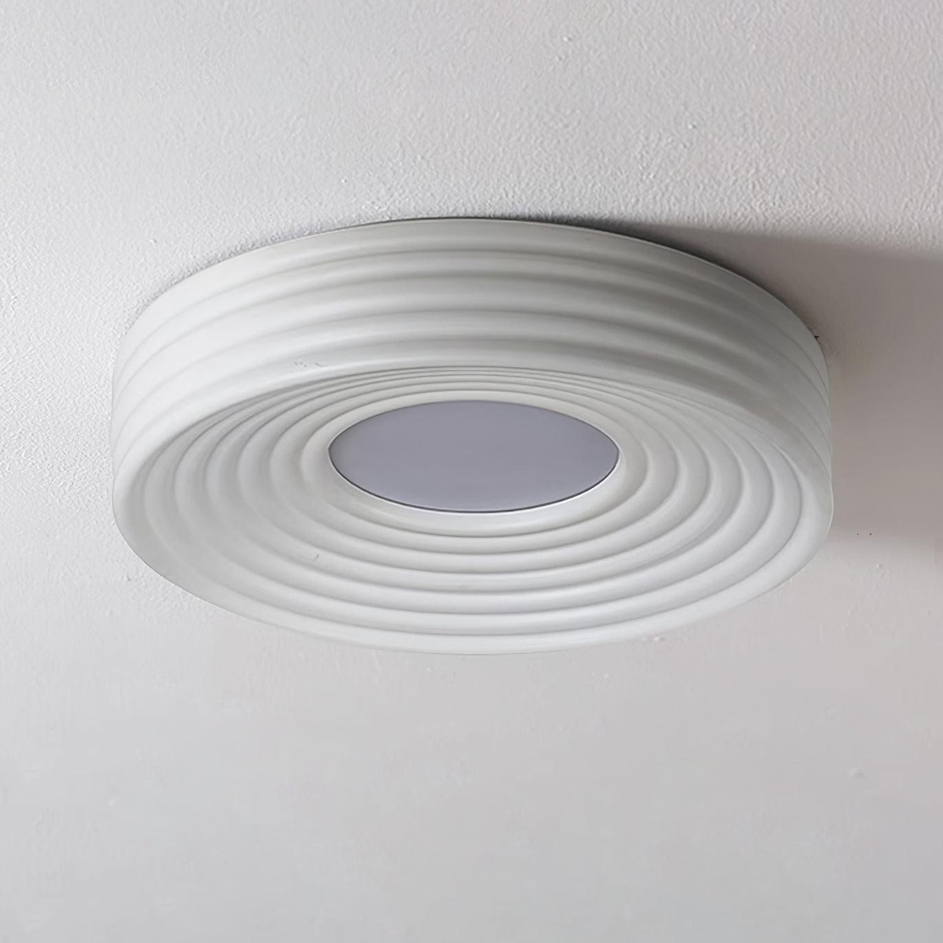 Crèmekleurige geribbelde plafondlamp met drie kleurenverandering HL475