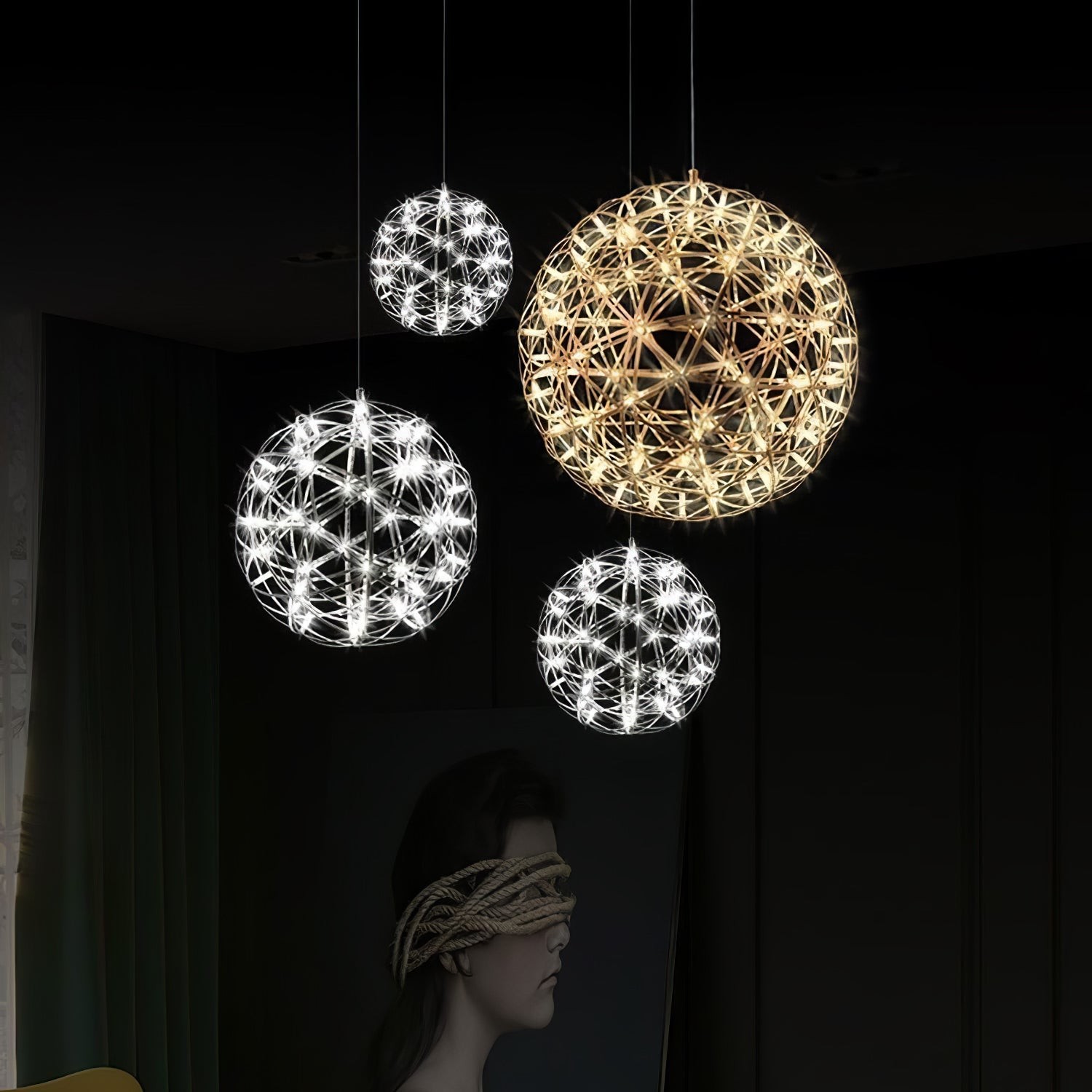 Zilveren Spark Ball hanglamp HL1407