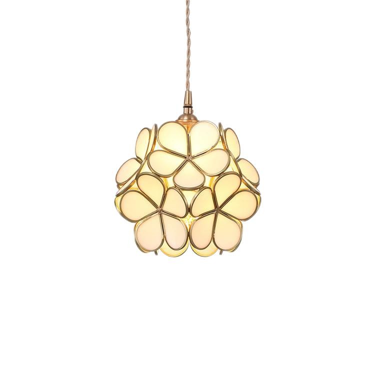 Romantische handgeblazen glazen bloemblad hanglamp HL47