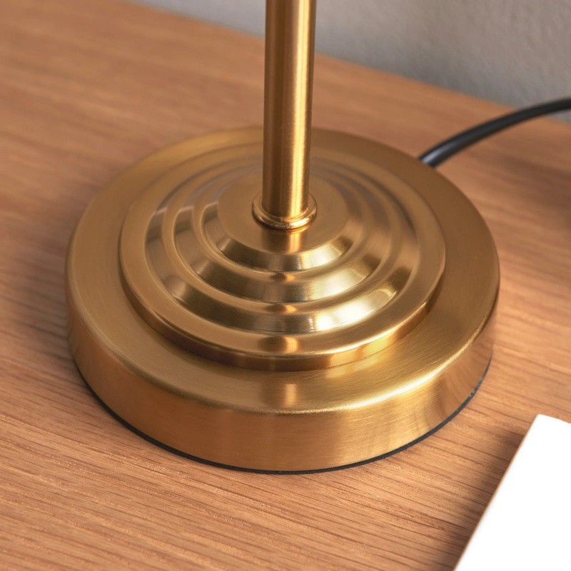 Bronzuno bureaulamp met textuurstof - Moderne verlichting met metalen voet voor kantoren of lounges HL2121