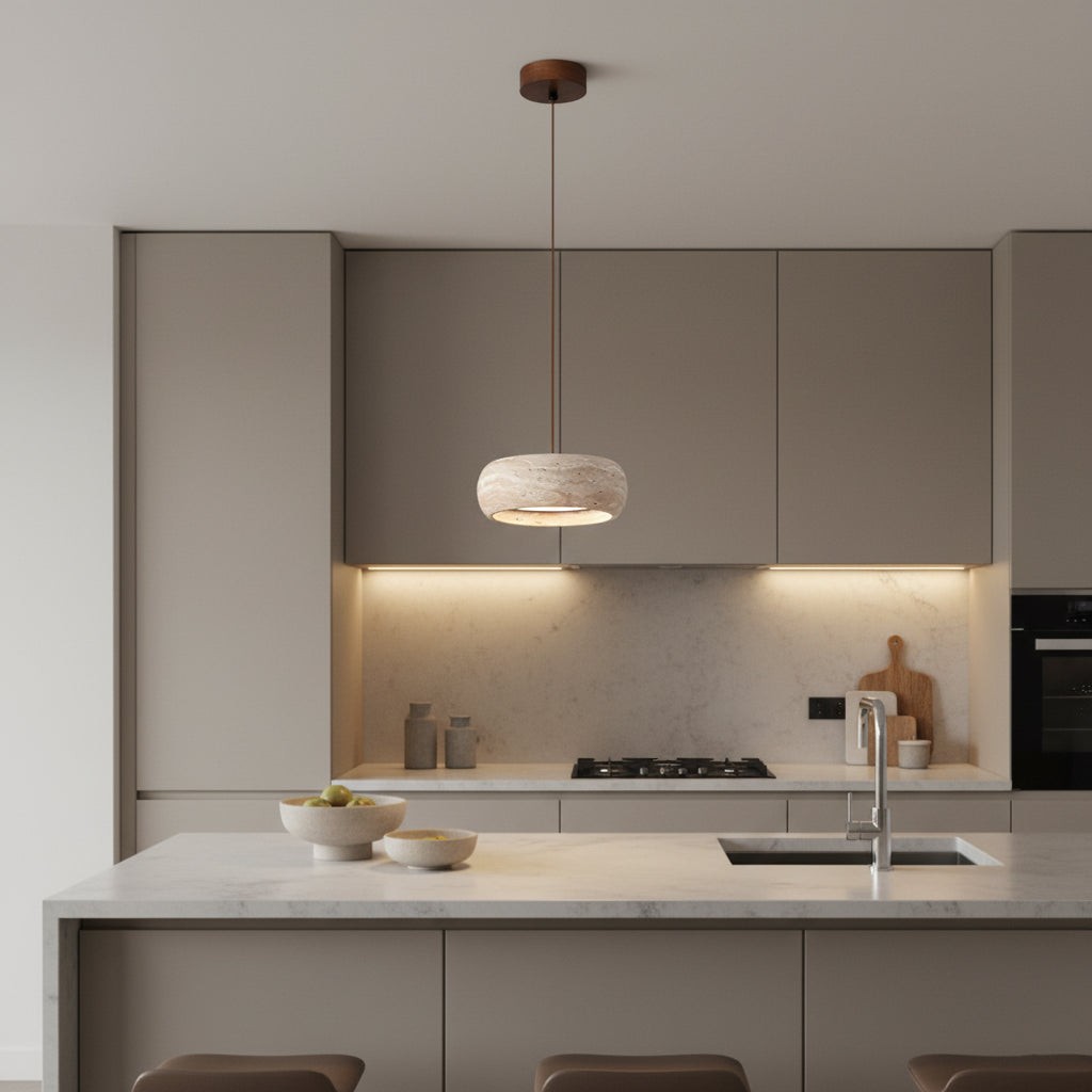 Travertin trommelvormige hanglamp HL3161