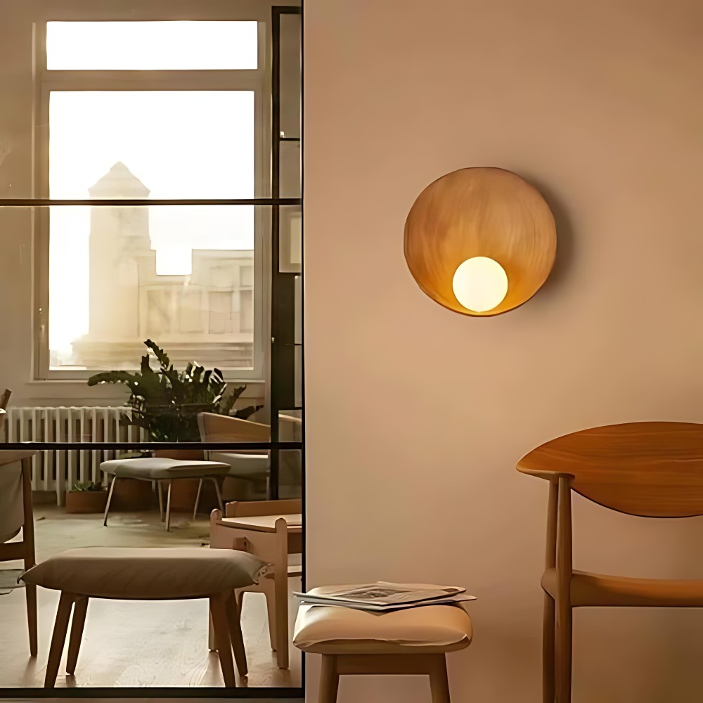 Serenity Moderne Hars Japandi Metalen Wandlamp HL3346