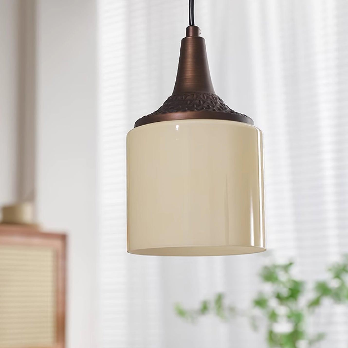Moderne eenvoudige crèmekleurige gladde kleine hanglamp HL451