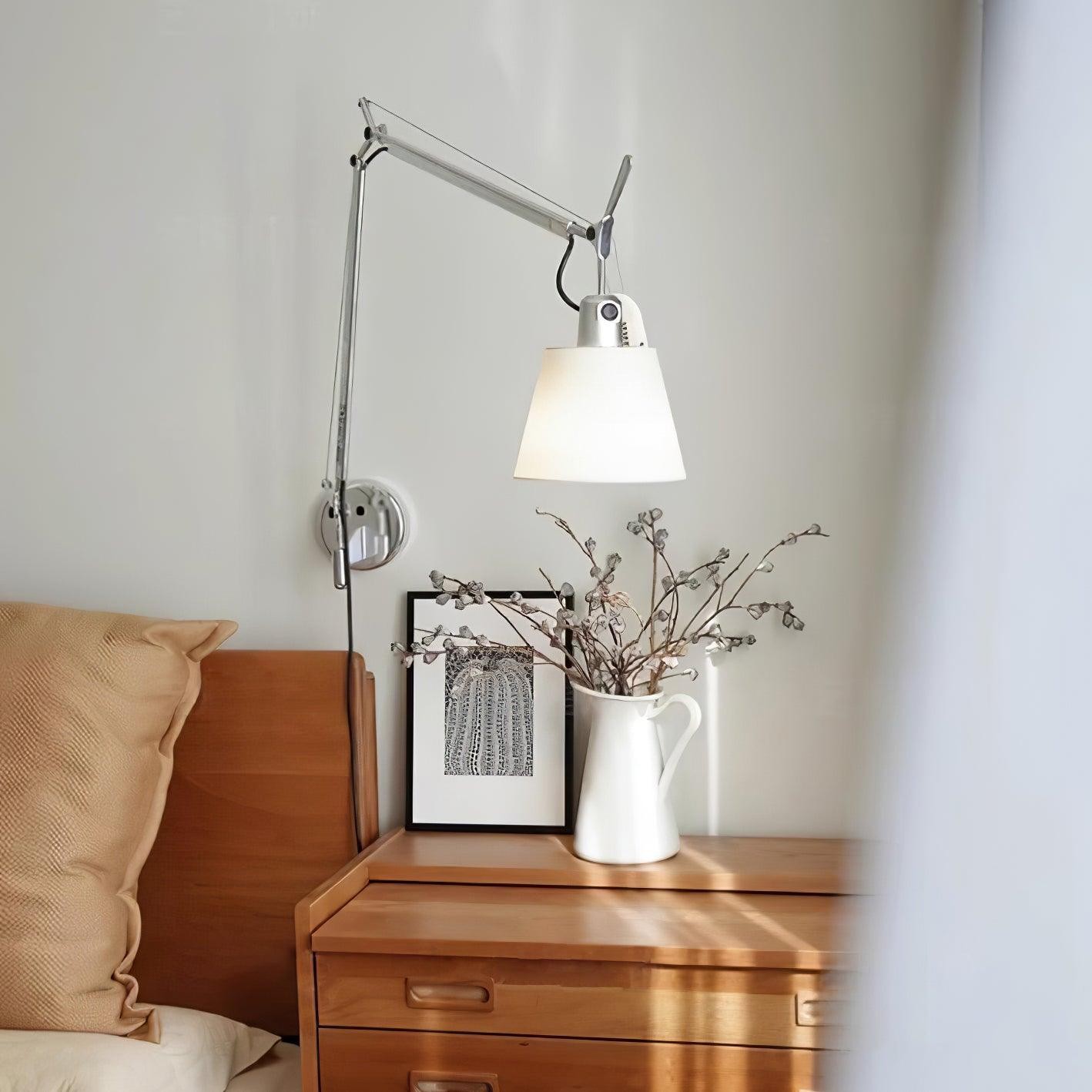 Moderne metalen wandlamp met emmerdesign en wip HL1109