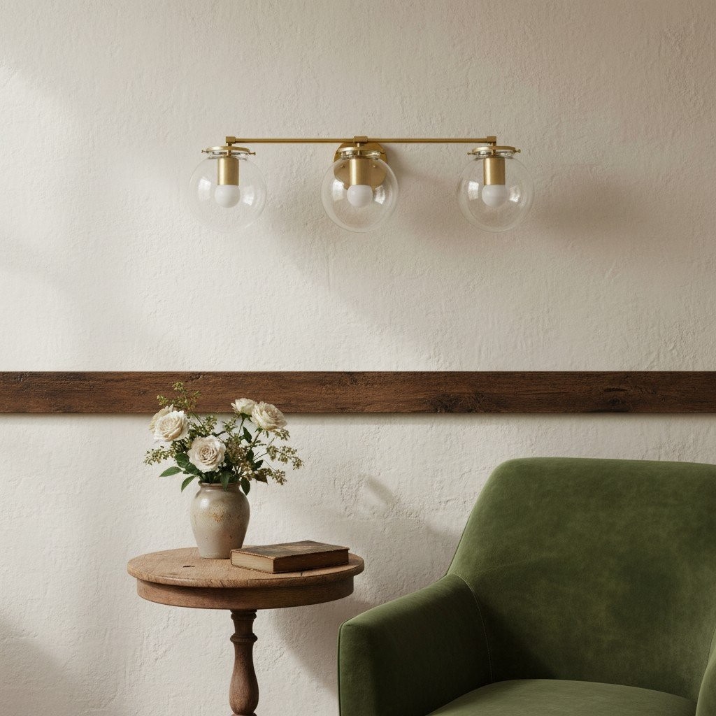 Glorica Glass 3 Shade Globe Vanity Light - Zachte badkamerlamp HL1691