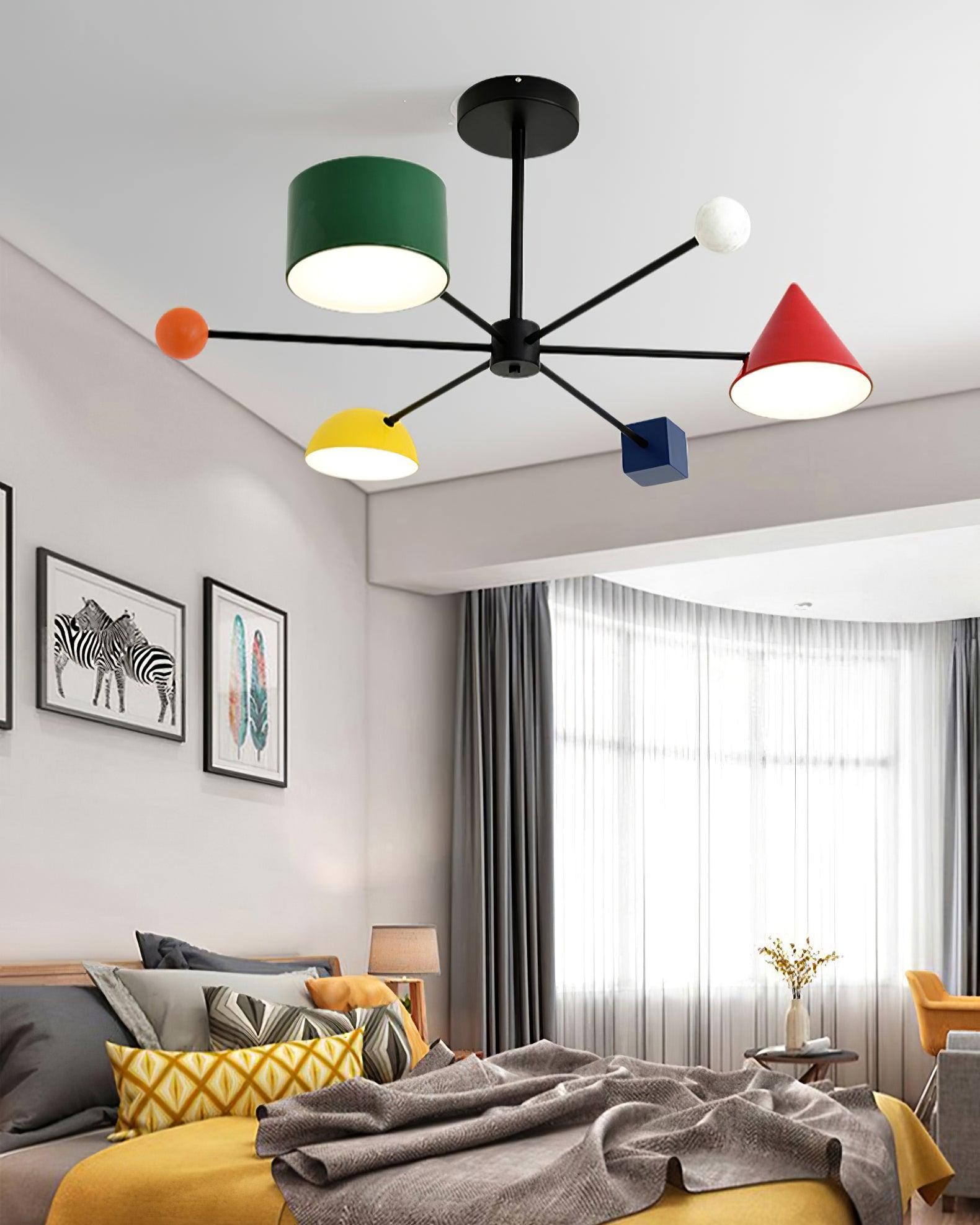 Geometrische kleurrijke plafondlamp HL525